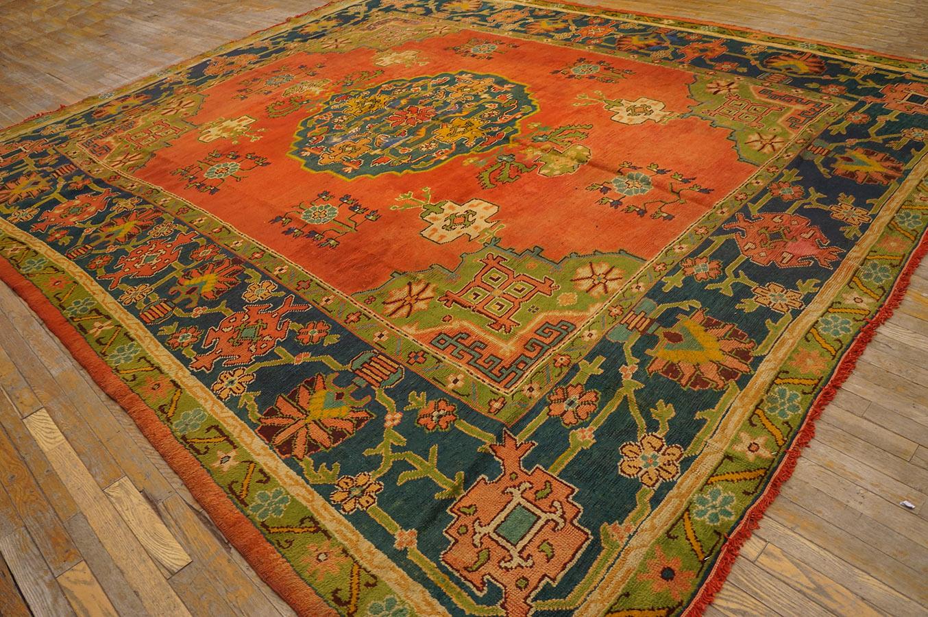 Late 19th Century Turkish Oushak Carpet ( 10' 7'' x 12' 2'' - 322 x 370 ) For Sale 6
