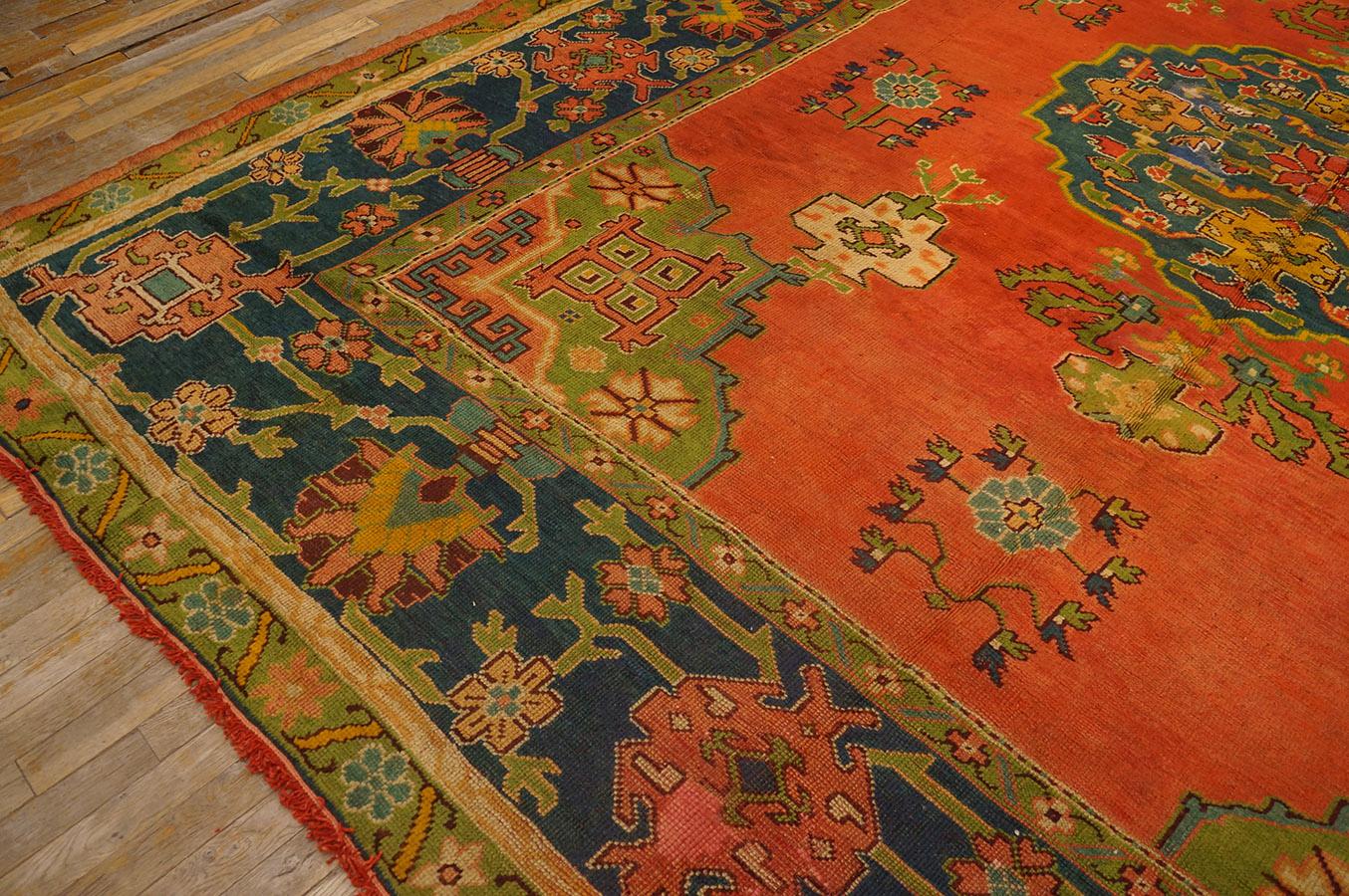 Late 19th Century Turkish Oushak Carpet ( 10' 7'' x 12' 2'' - 322 x 370 ) For Sale 9