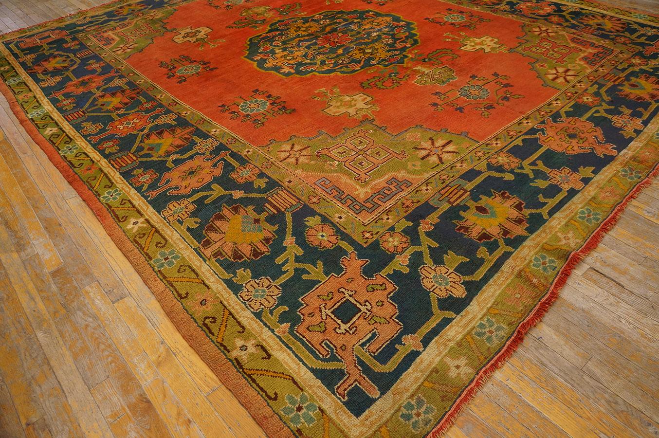 Early 20th Century Late 19th Century Turkish Oushak Carpet ( 10' 7'' x 12' 2'' - 322 x 370 ) For Sale