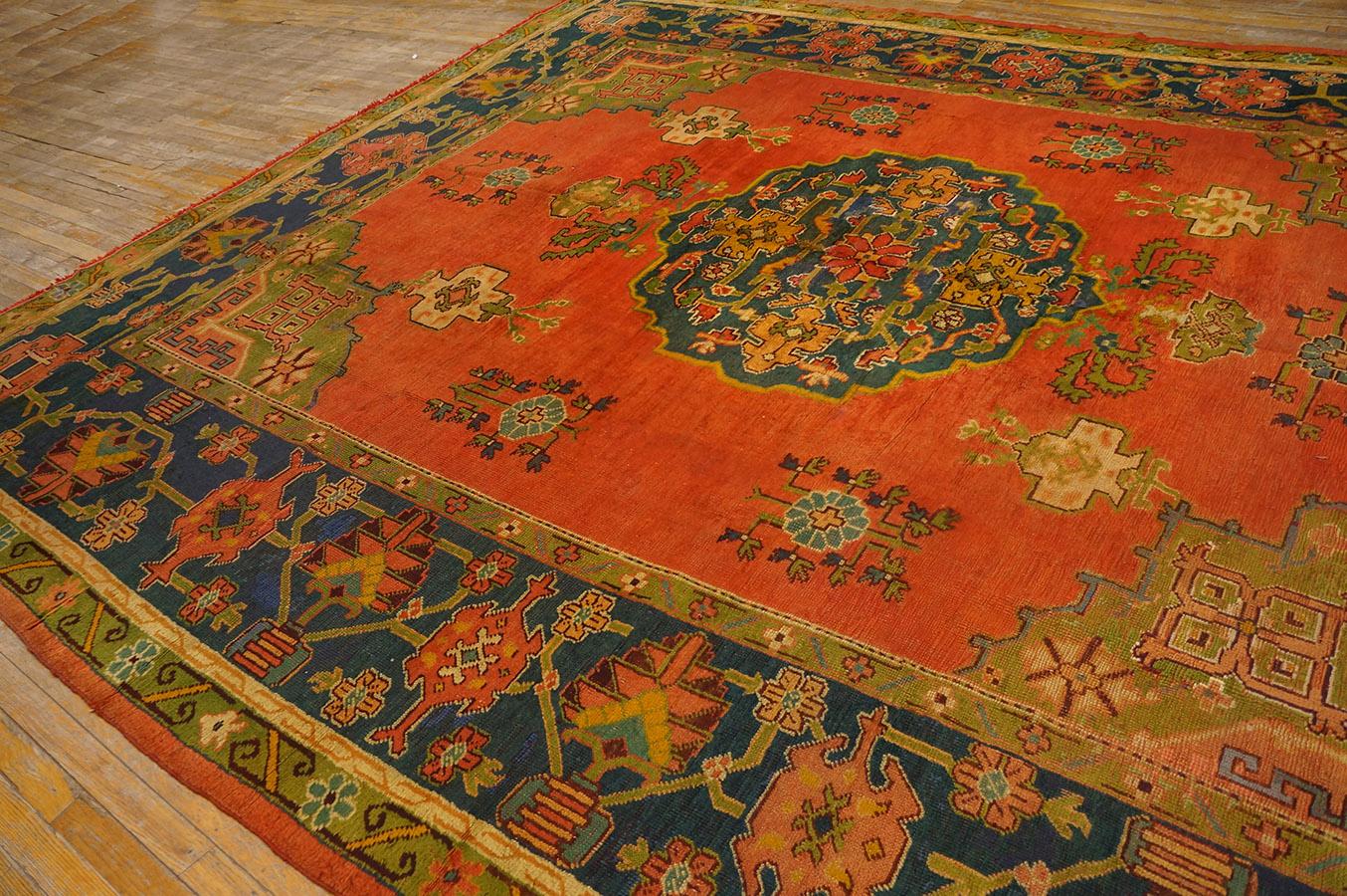 Late 19th Century Turkish Oushak Carpet ( 10' 7'' x 12' 2'' - 322 x 370 ) For Sale 1