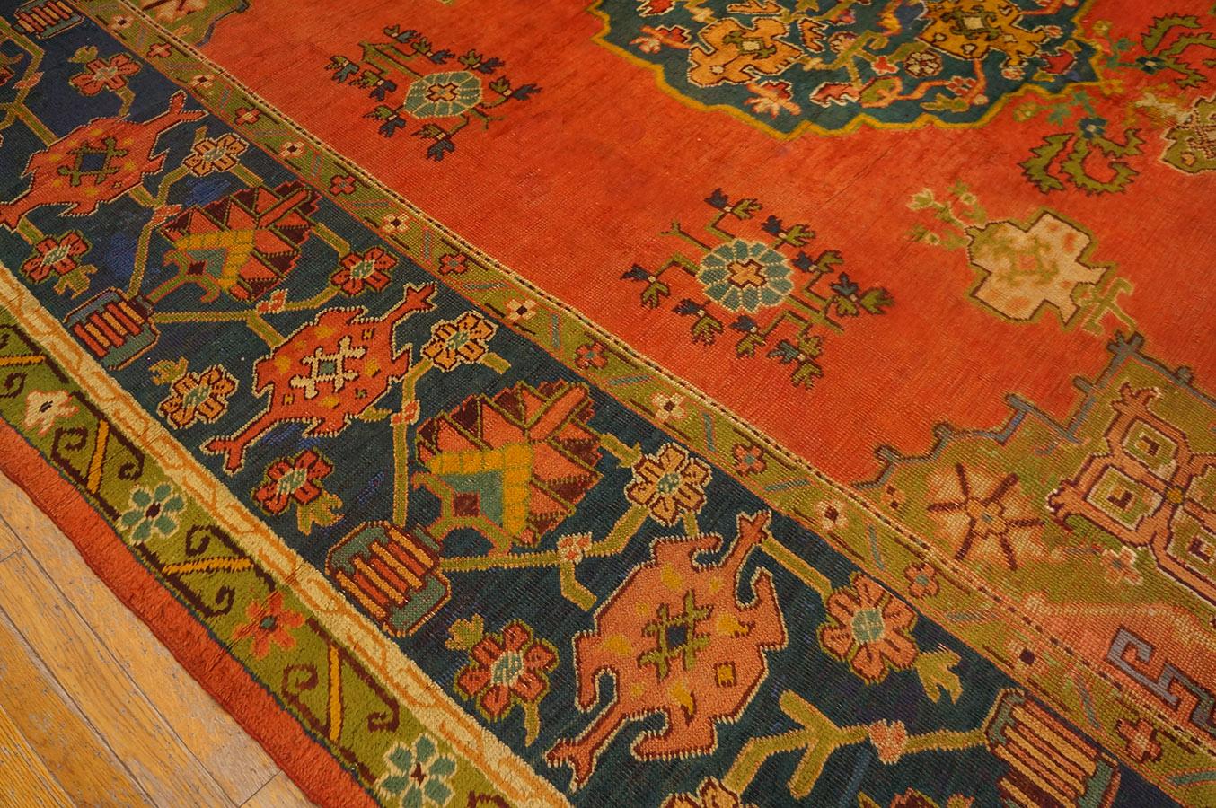 Late 19th Century Turkish Oushak Carpet ( 10' 7'' x 12' 2'' - 322 x 370 ) For Sale 2