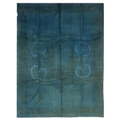 Antique Persian Overdye Wool 10x13 Teal Handmade Area Rug