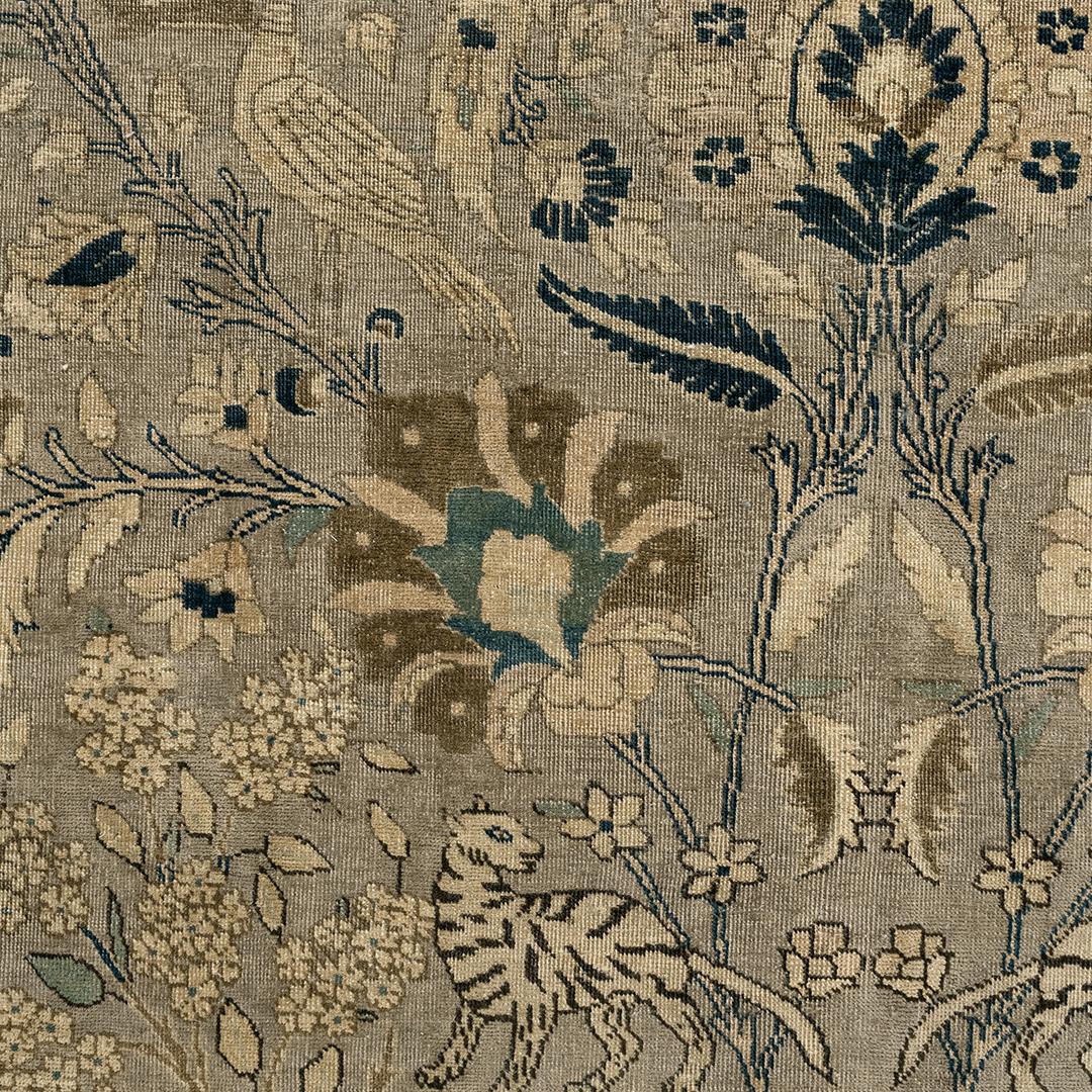 Antiker antiker persischer übergroßer Tier-Bilder-Tabriz-Teppich  13'3 x 20'5 im Angebot 3