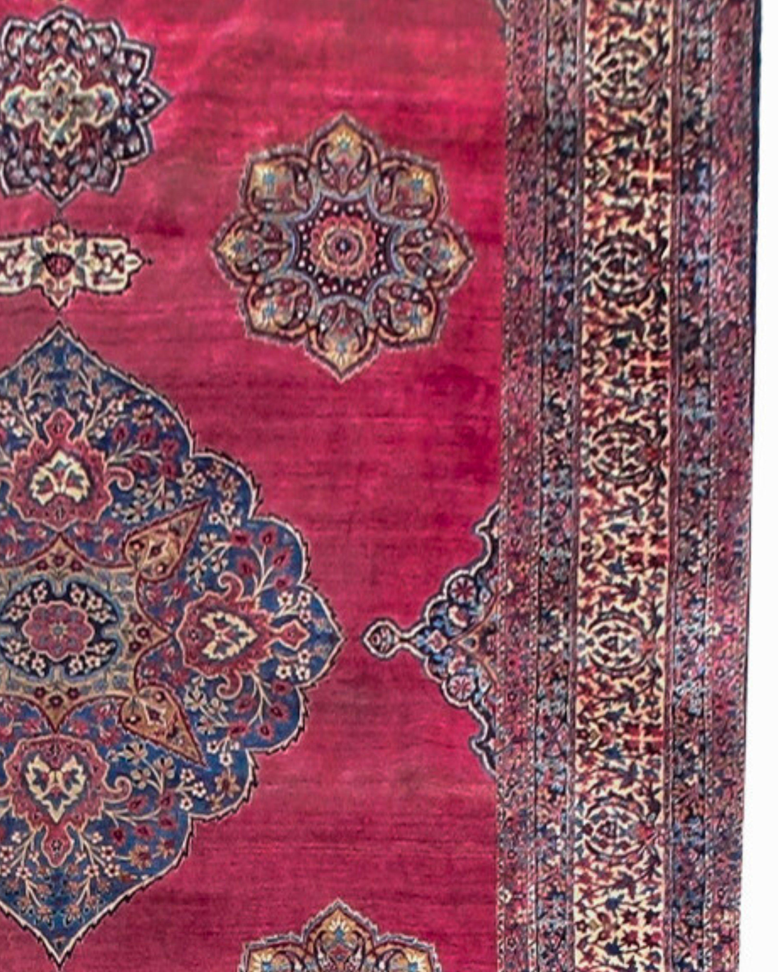 Hand-Knotted Antique Persian Oversized Kirman Rug, Early 20th Century For Sale