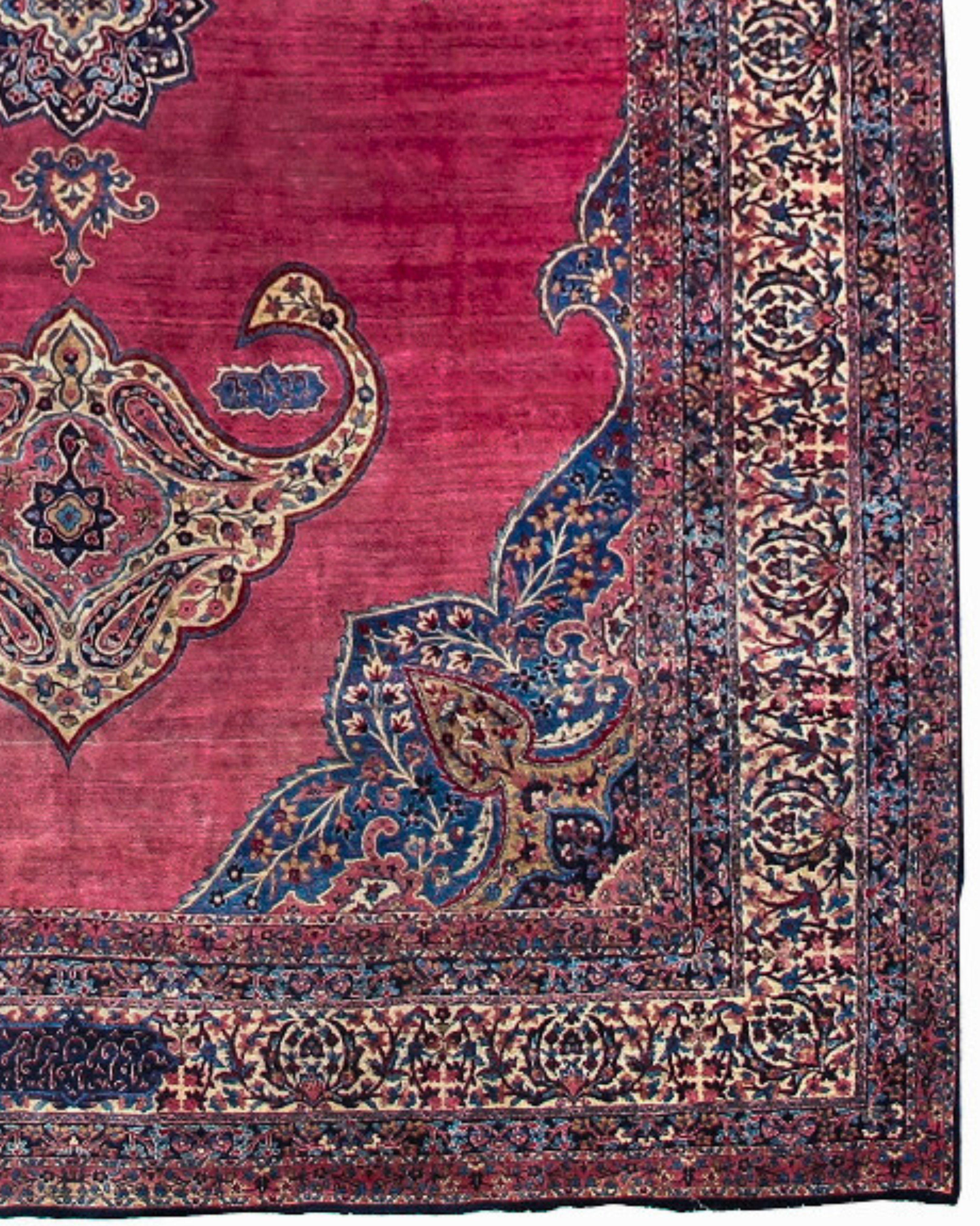 Wool Antique Persian Oversized Kirman Rug, Early 20th Century For Sale