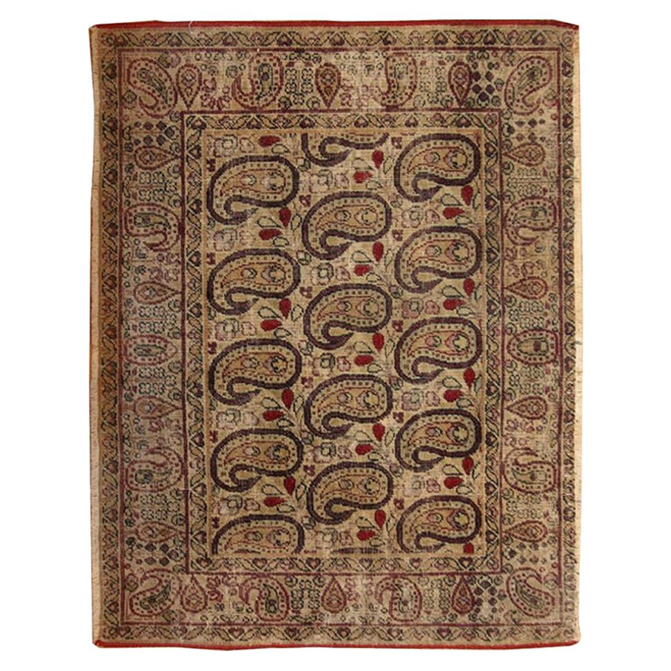 Antique Persian Paisley Kerman Rug. 1 ft 9 in x 1 ft 4 in For Sale