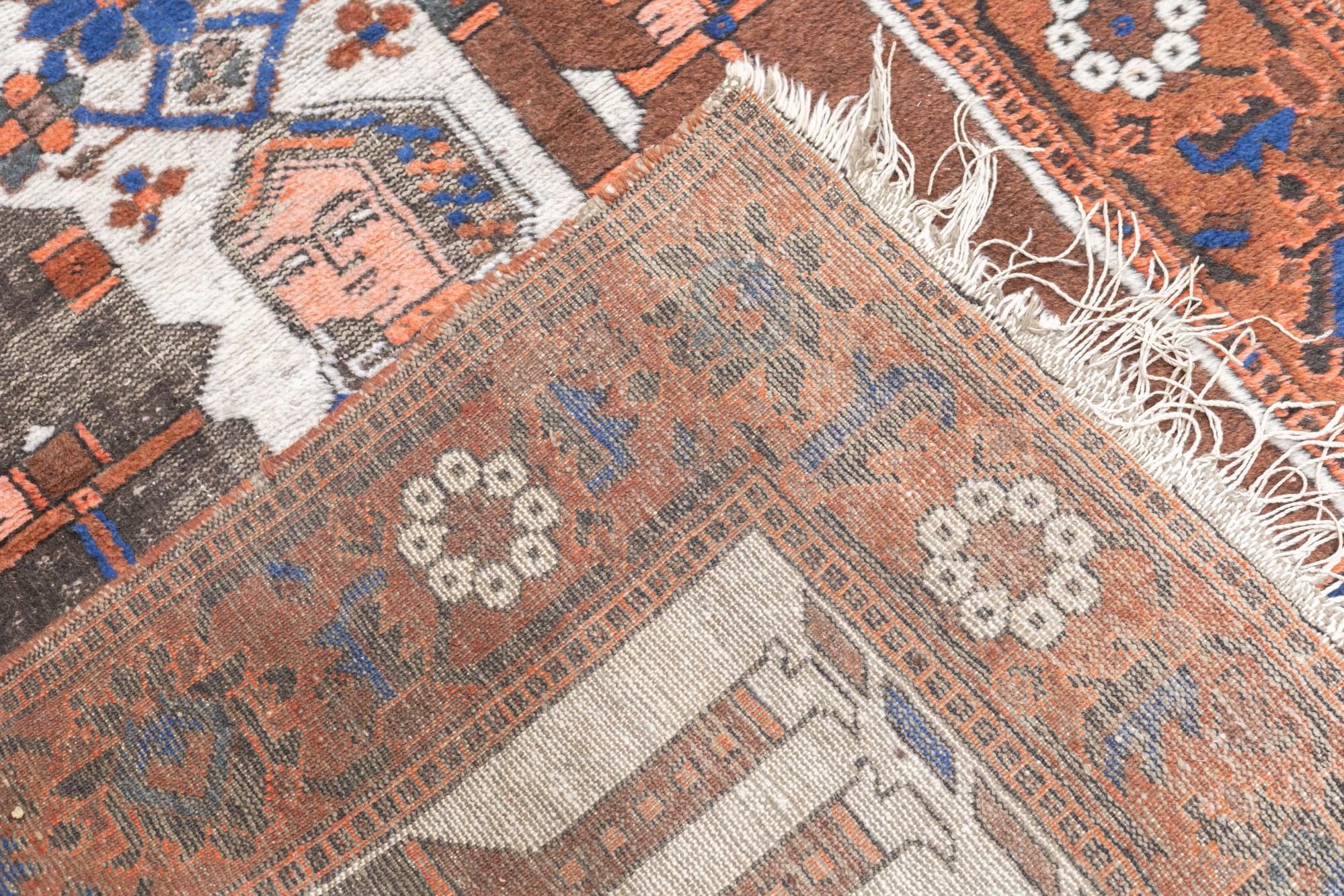 Antique Persian Pictoral Afshar Rug 3'11'' x 7'2'' For Sale 5