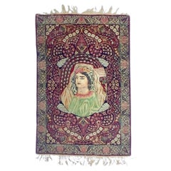 Antique Persian Pictorial Lavar Kerman Mat 2’0" x 3’0"