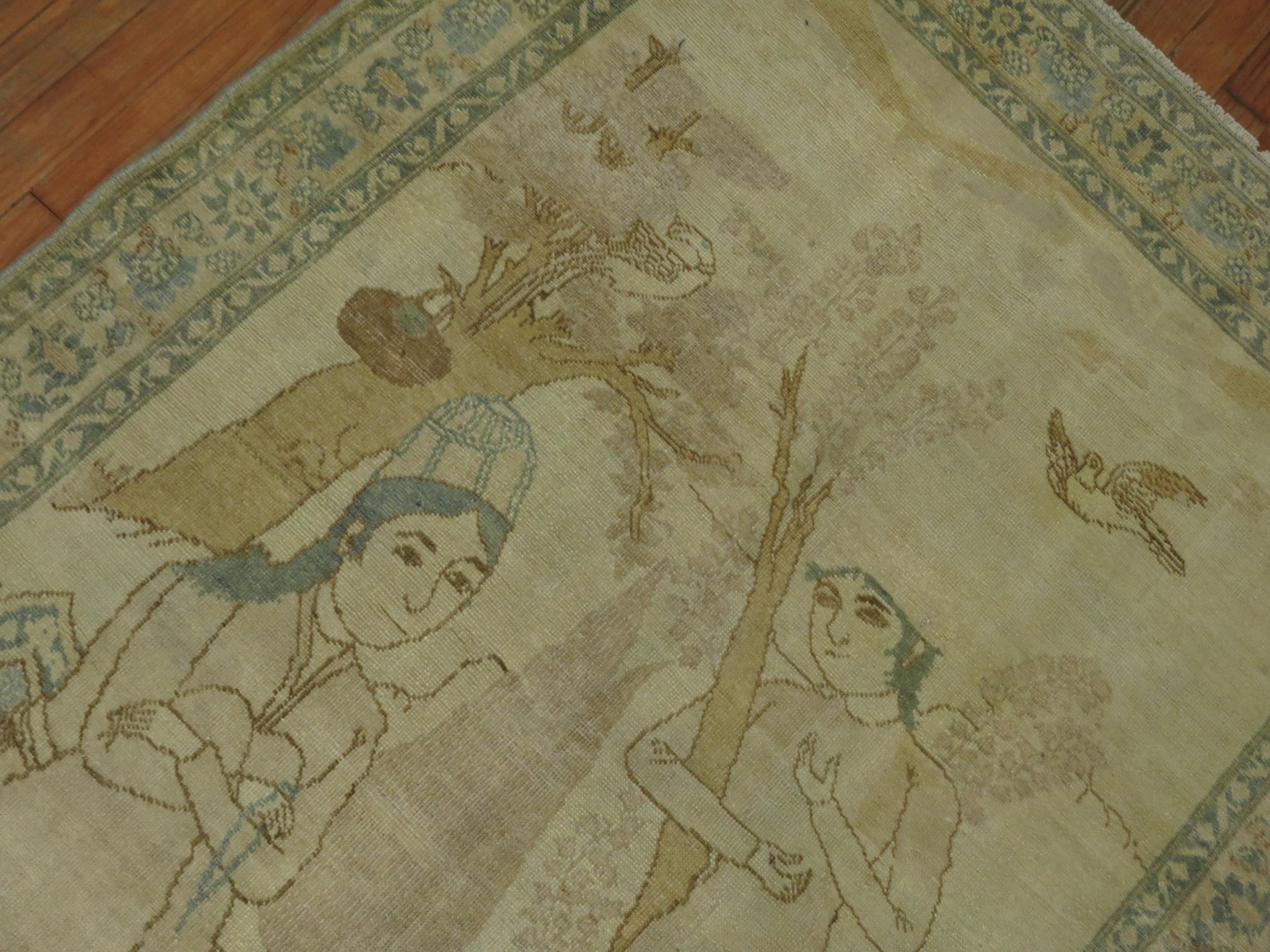 20ième siècle Tapis pictural persan ancien en vente