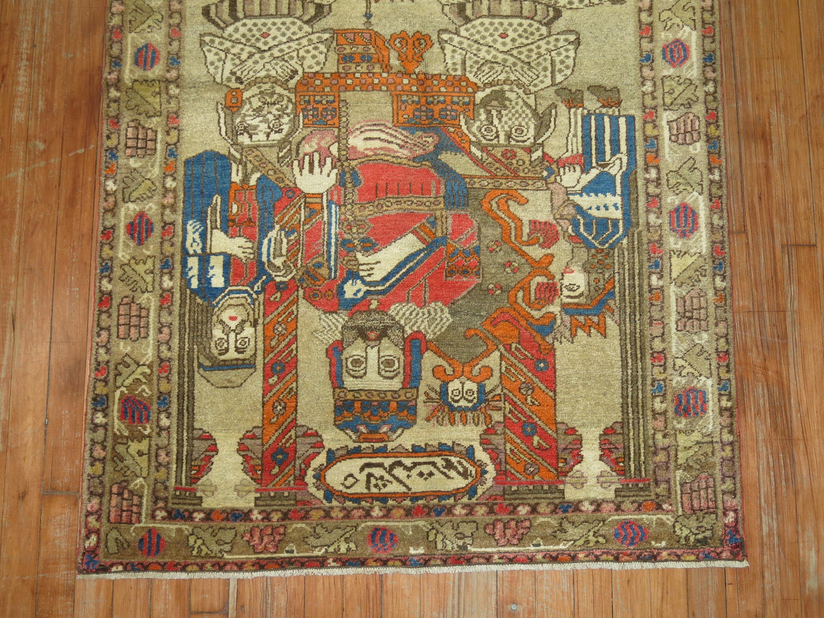 Antique Persian Pictorial Rug 1
