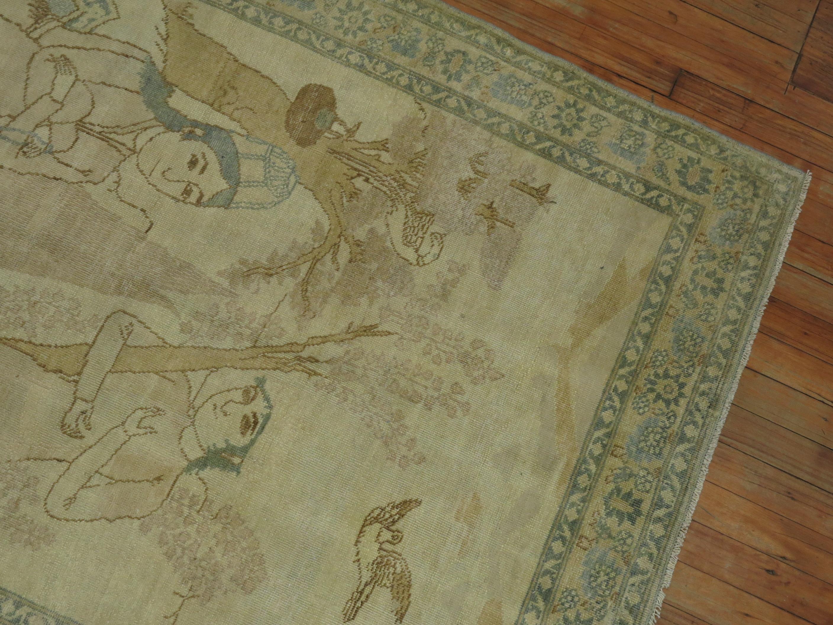 Antiker persischer Bildteppich im Angebot 1