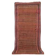 Antique Persian Pink and Red Wool Floor Rug, Late 1800s