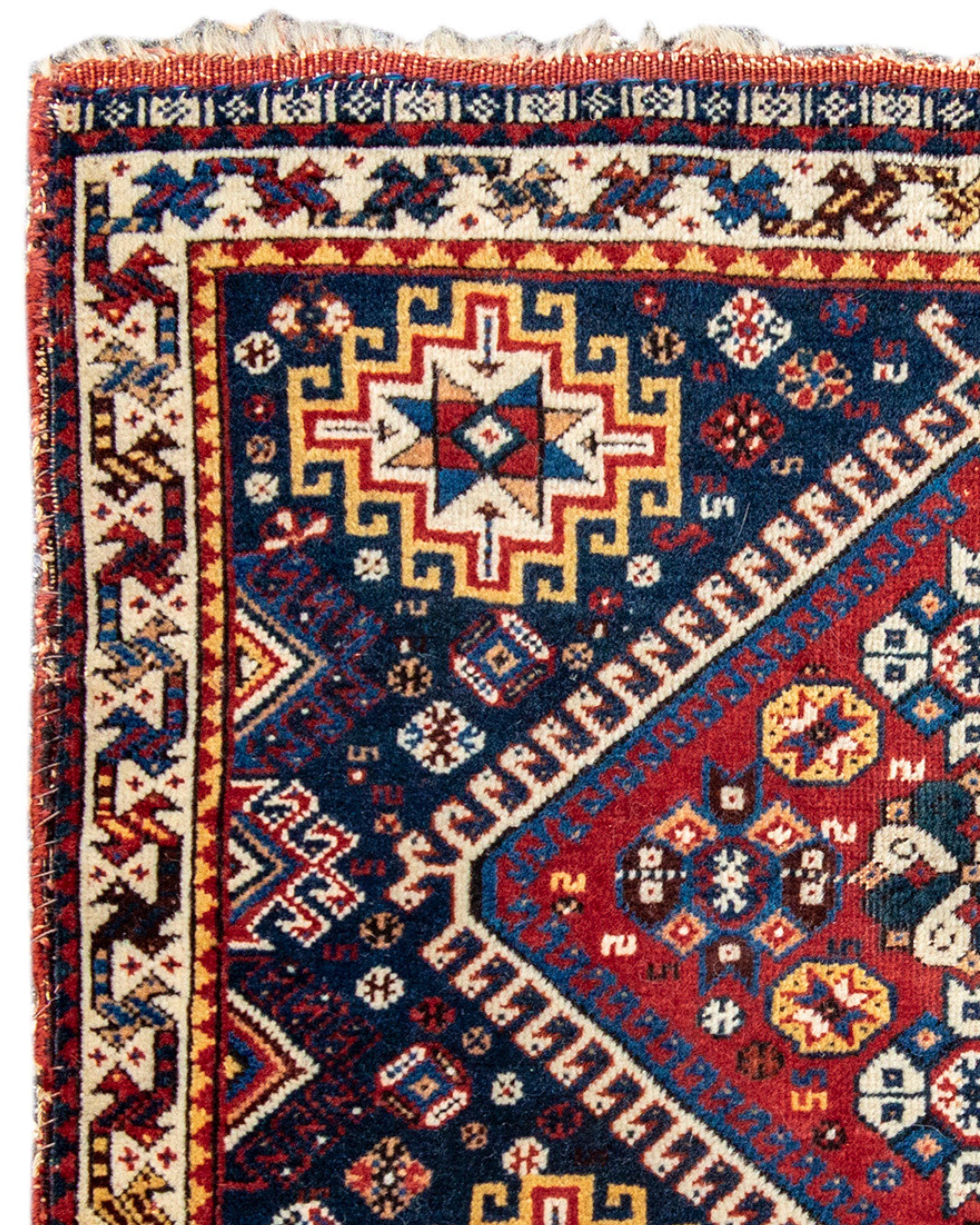 Hand-Knotted Antique Persian Qashqai Bagface, Late 19th Century For Sale