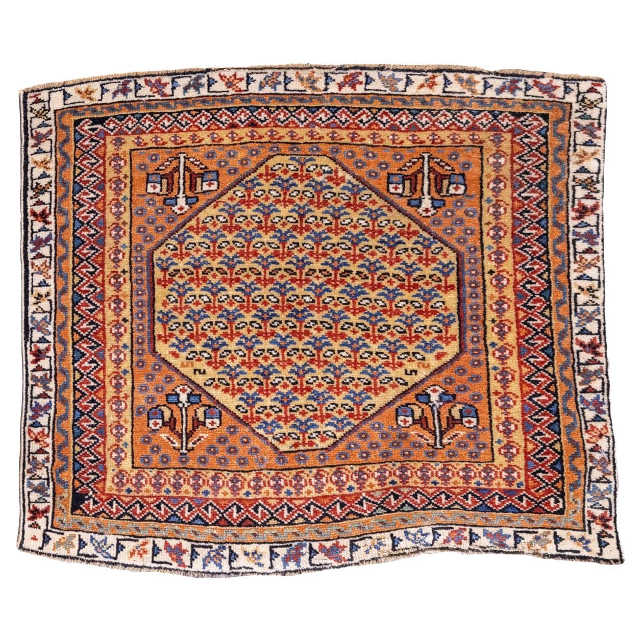 Antique Persian Qashqai Mat 1’7” x 1’7”