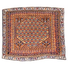 Antique Persian Qashqai Mat 1’7” x 1’7”