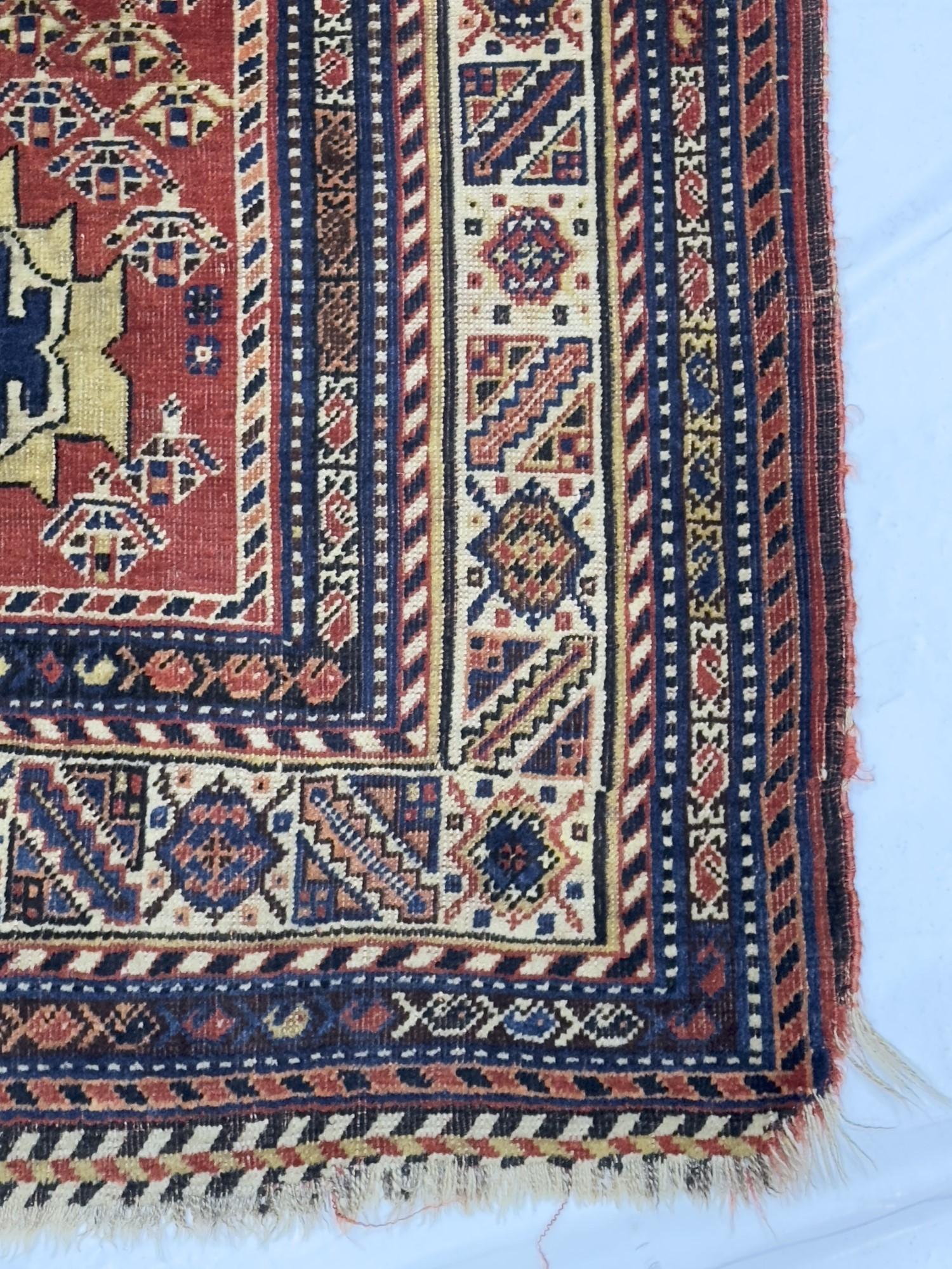 Lana Tappeto antico Persiano Qashqai 4'11