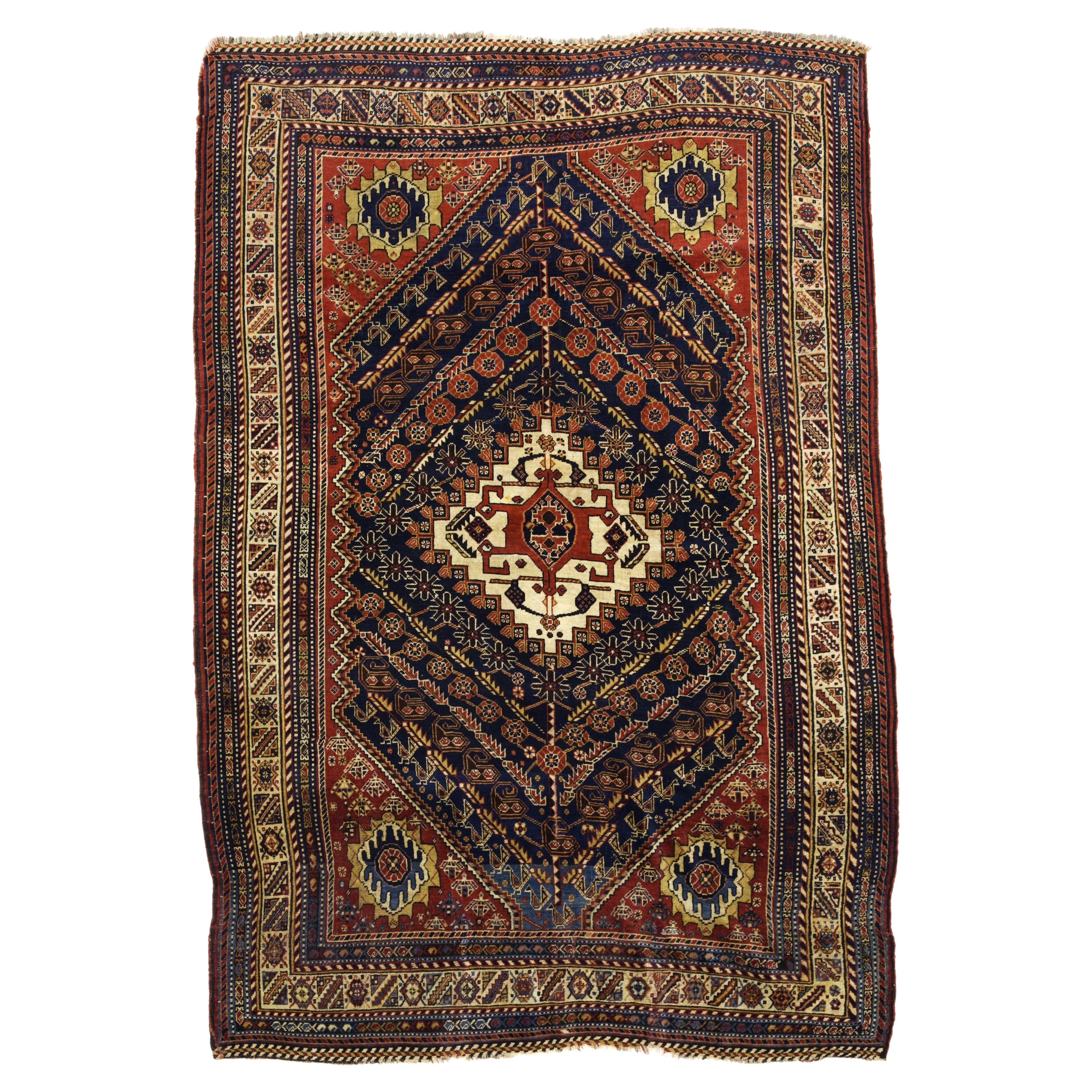 Antique Persian Qashqai Rug 4’11" x 7’4"