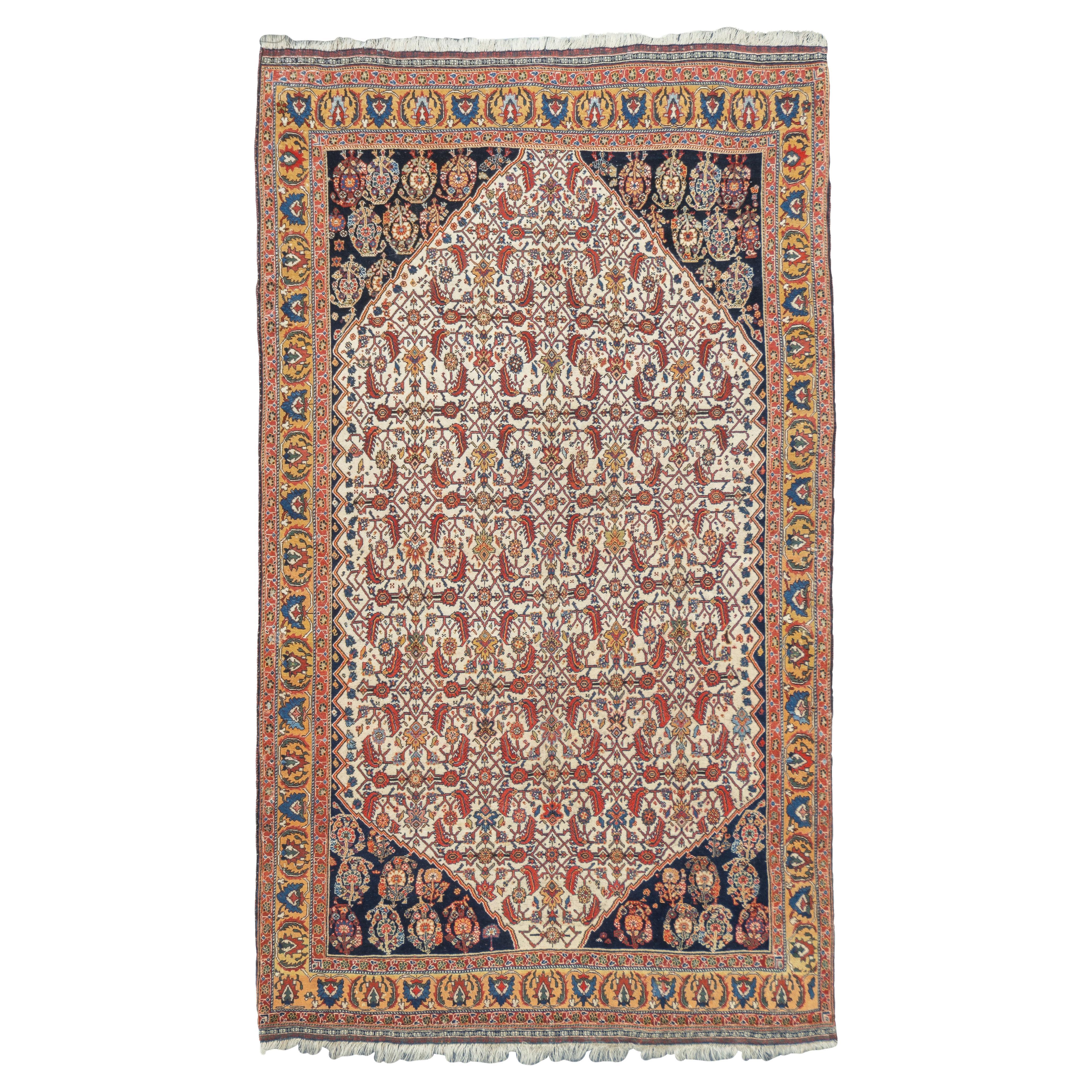 Ancien tapis persan Qashqai 4'3'' x 7'2''