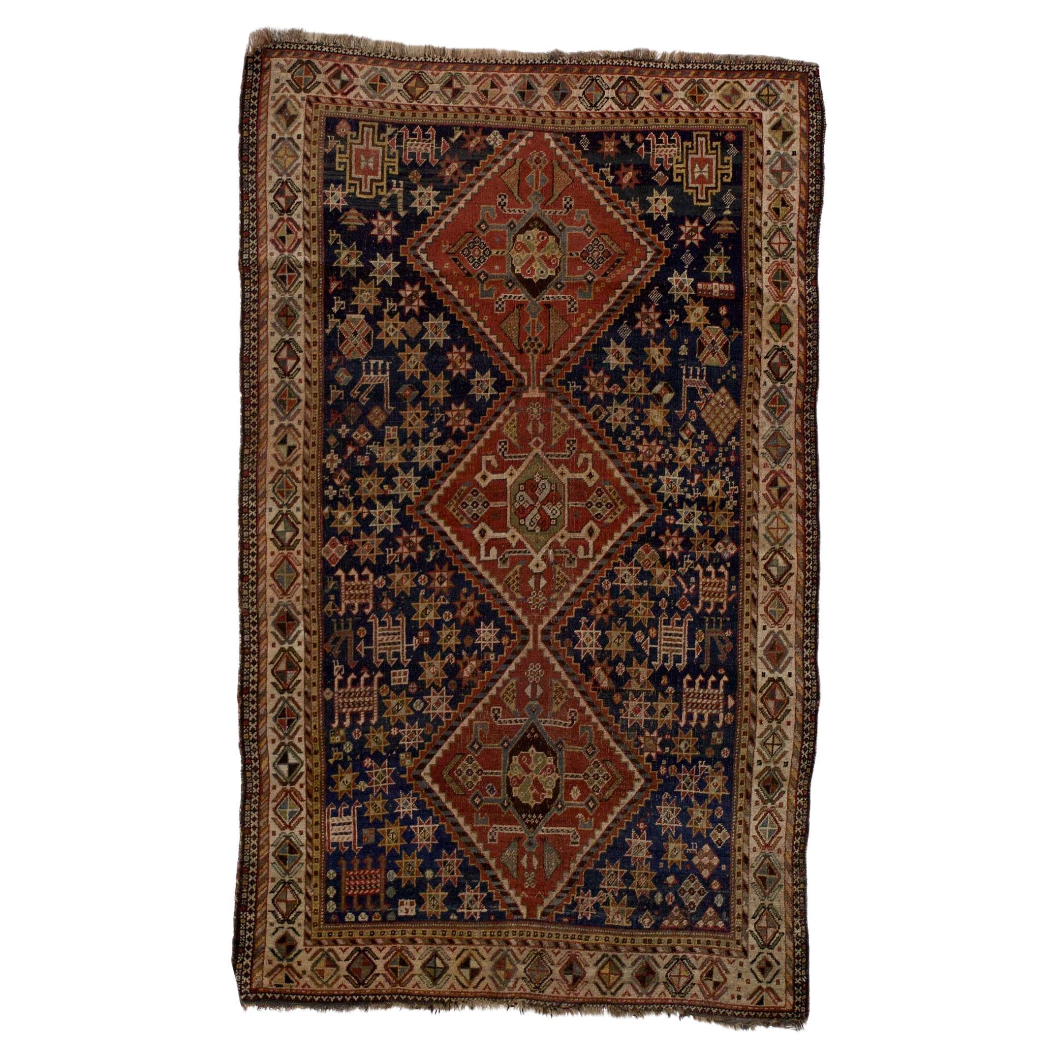Antique Persian Qashqai Rug 4’5" x 7’2"