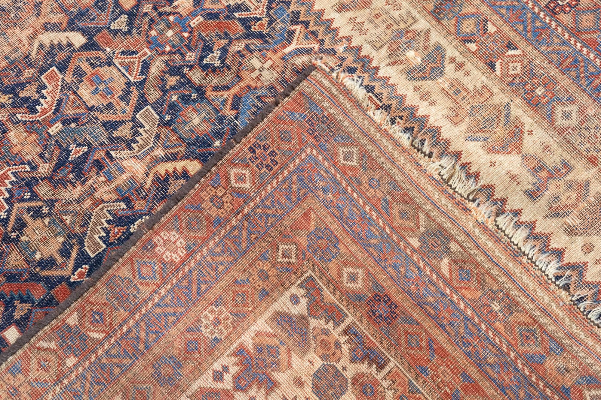 Antique Persian Qashqai Rug 4'6'' x 8'4'' For Sale 2