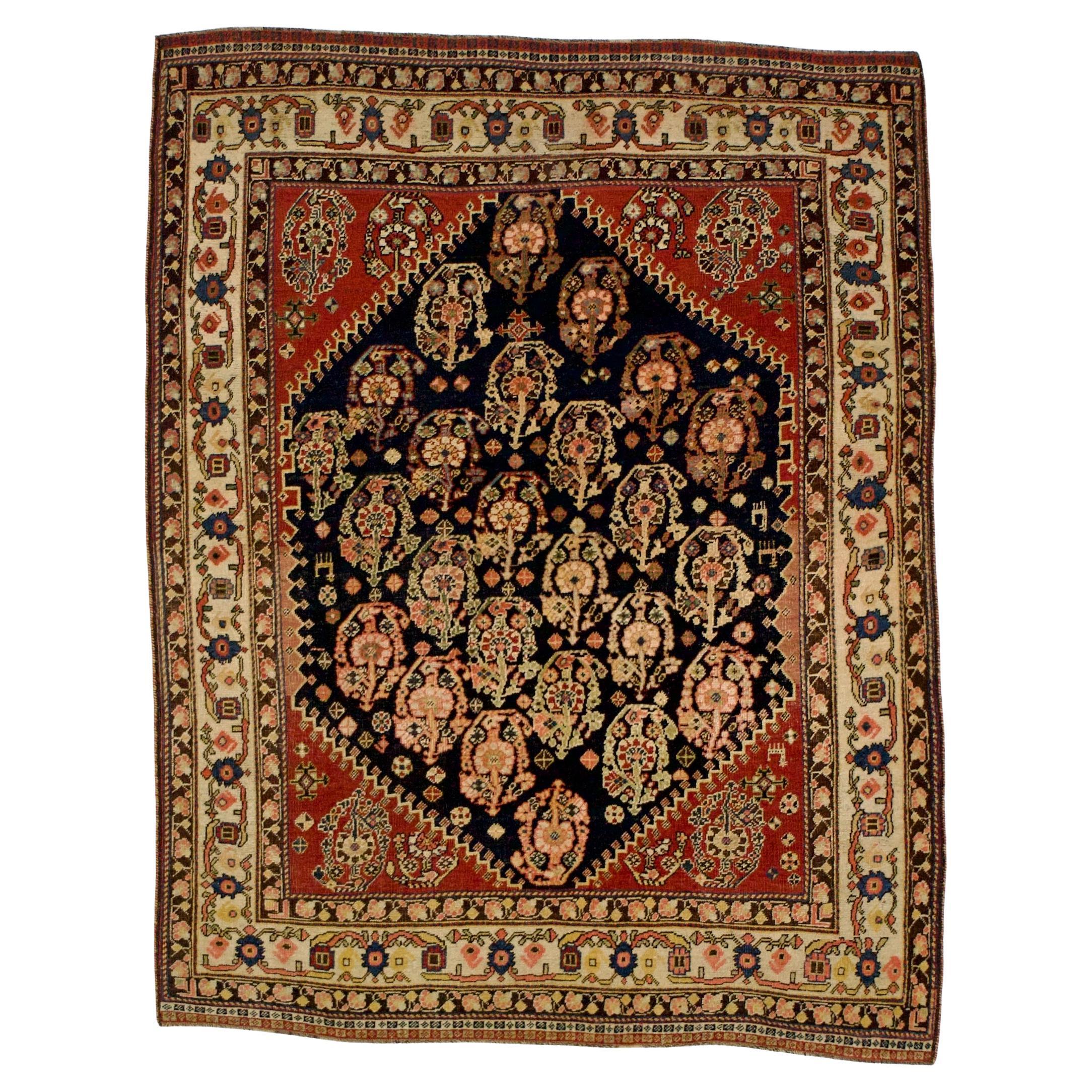 Antique Persian Qashqai Rug 4'8" x 6'0"