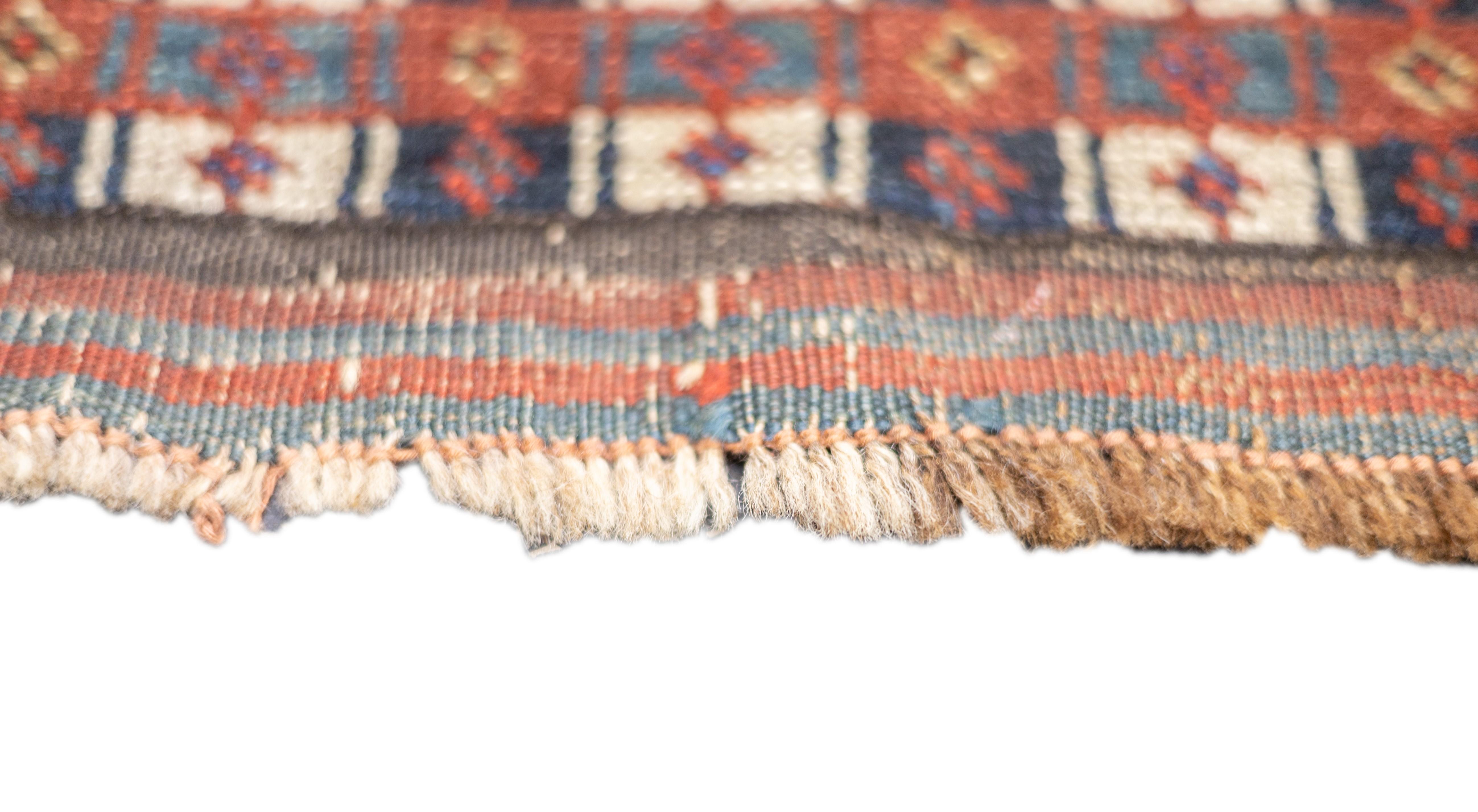 Wool Antique Persian Qashqai Rug 4'9'' x 6'4'' For Sale