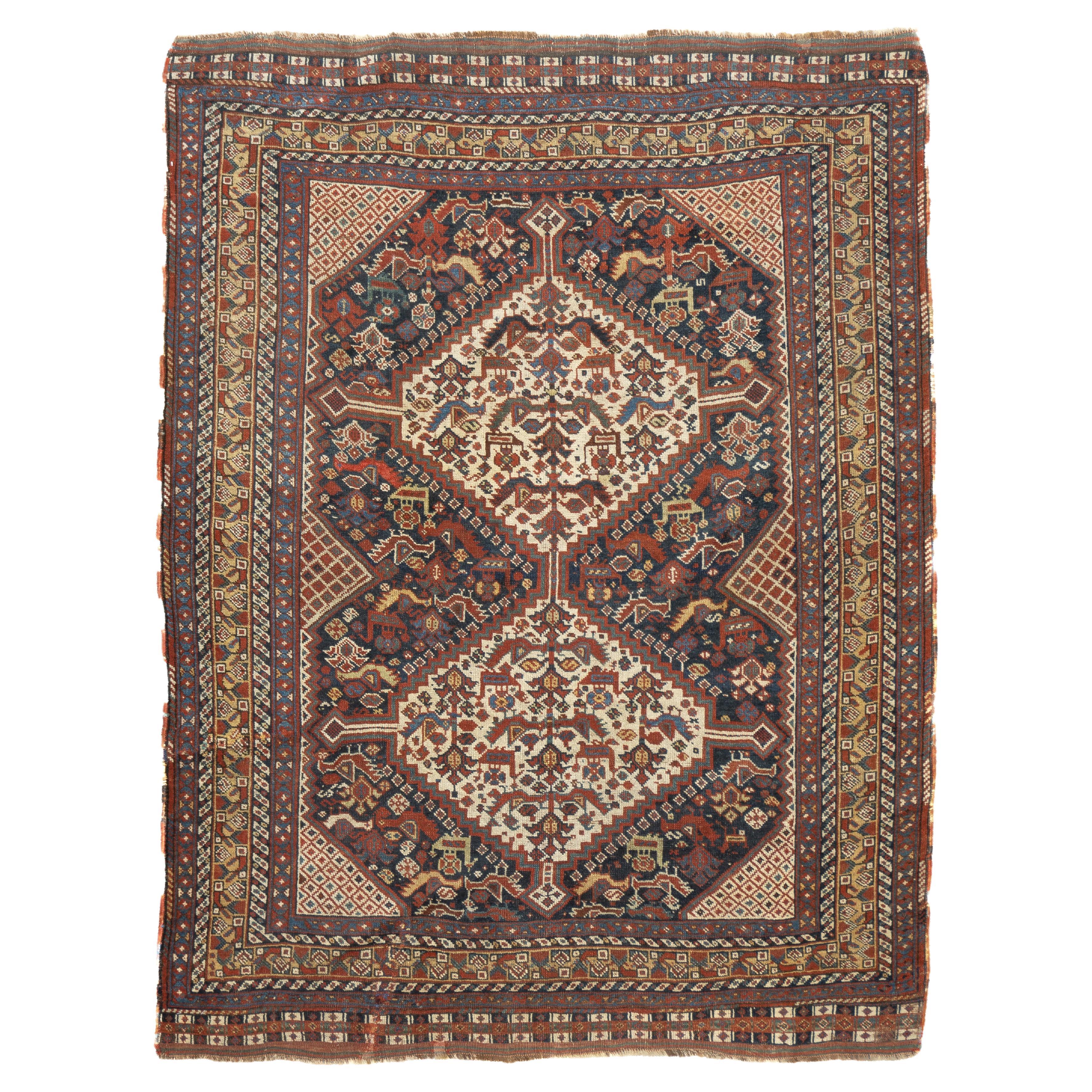 Antique Persian Qashqai Rug 4'9'' x 6'4''