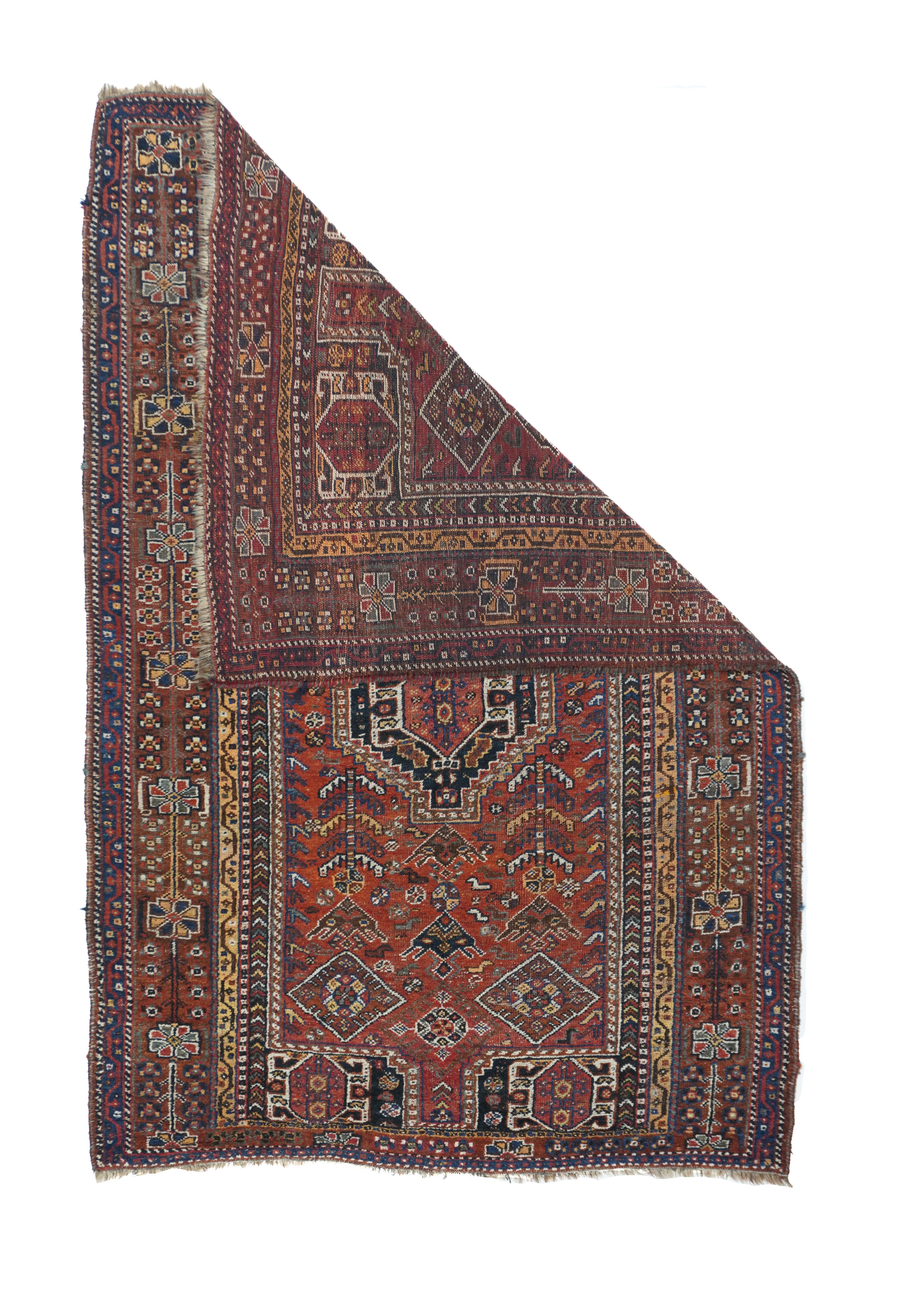Antique Persian Qashqai Rug 4'9'' x 7'5''. 