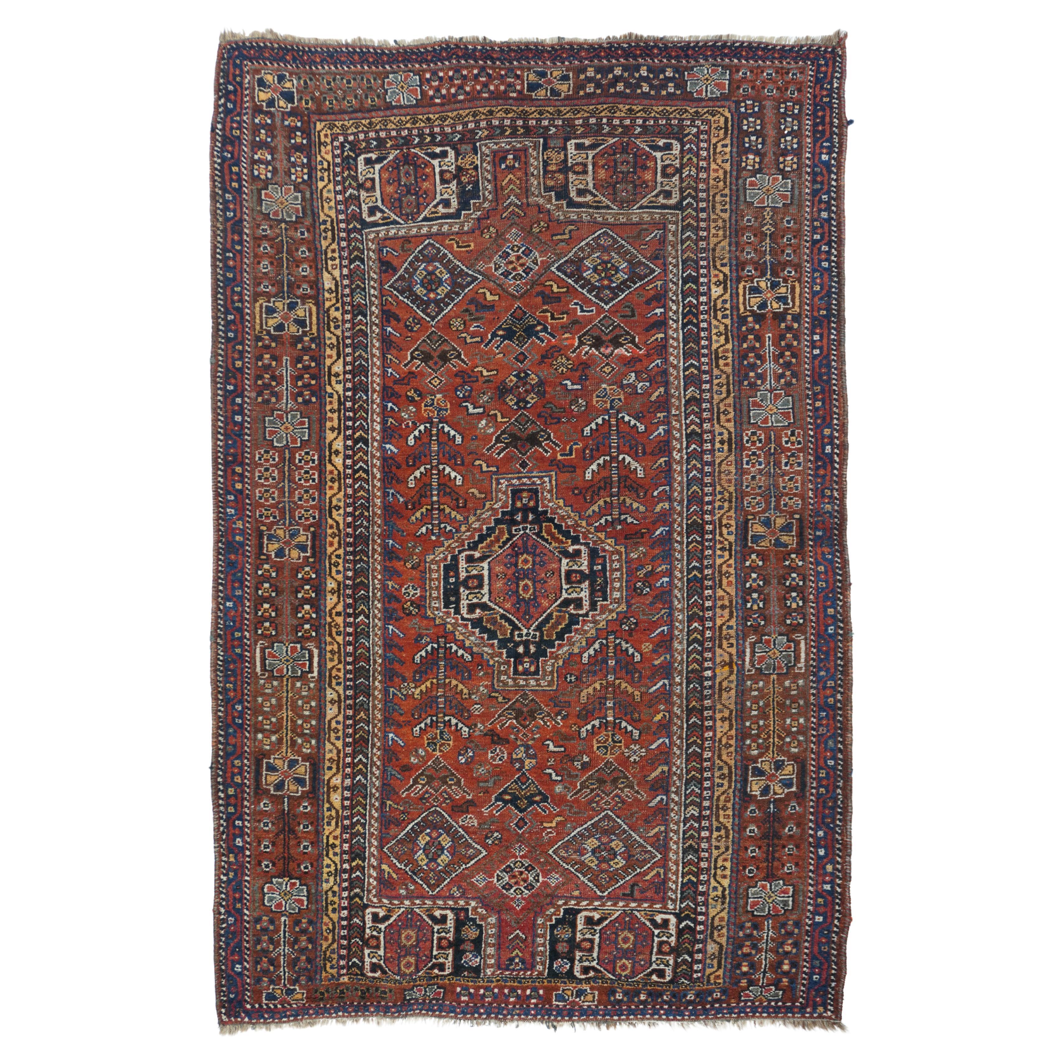 Antique Persian Qashqai Rug 4'9'' x 7'5''