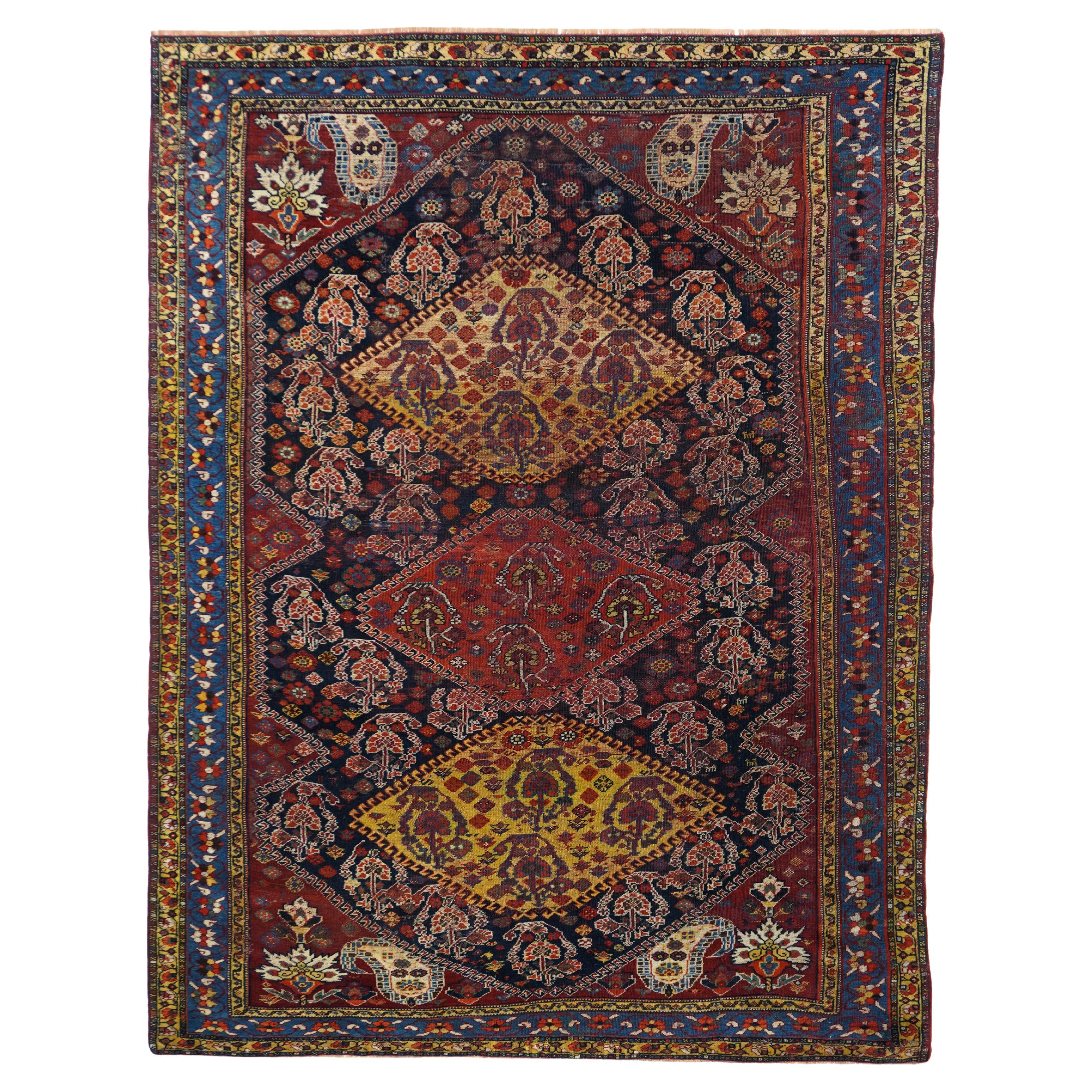 Antique Persian Qashqai Rug 5'1" x 7’1"