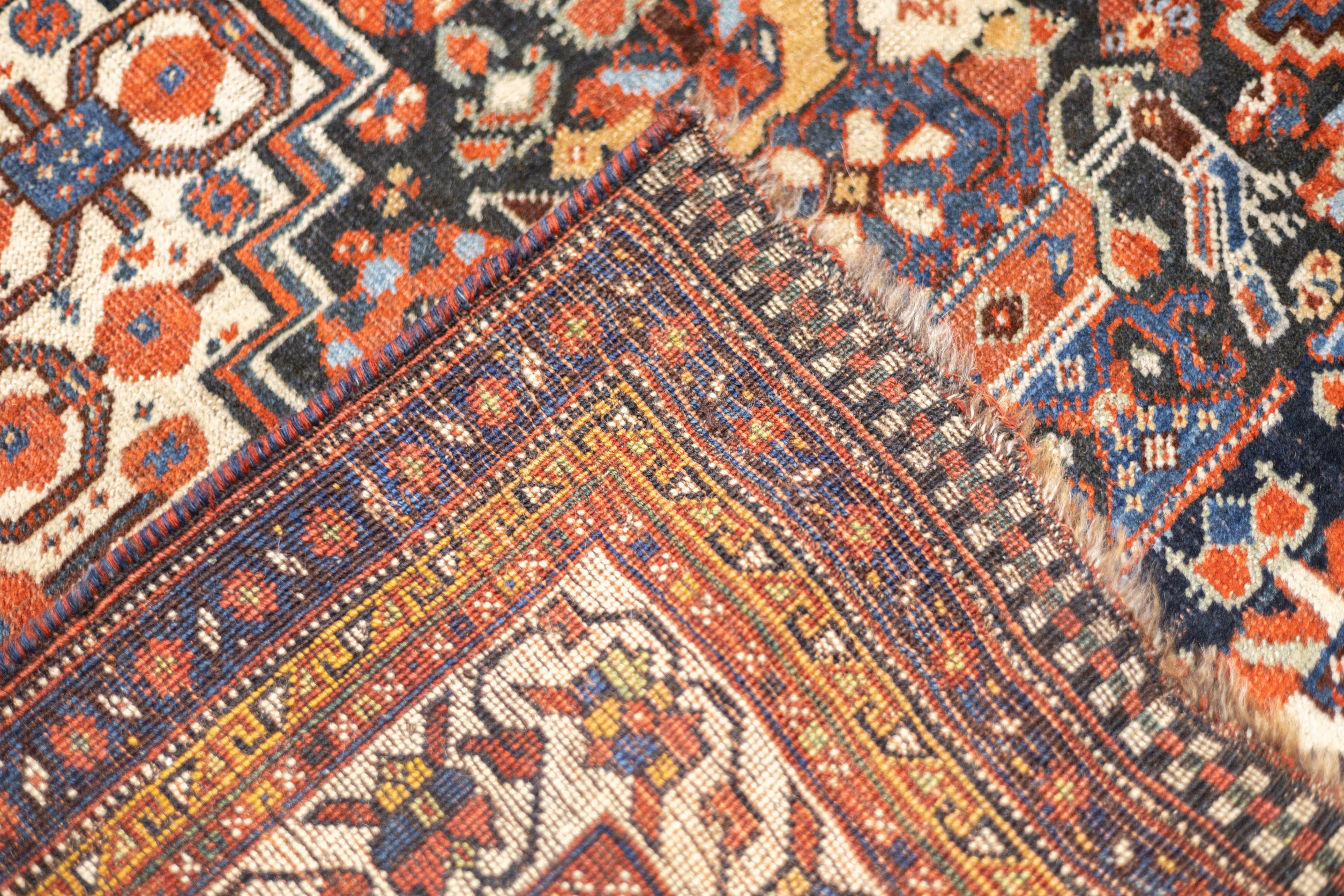 Antique Persian Qashqai Rug 5'10'' x 8'2'' For Sale 6