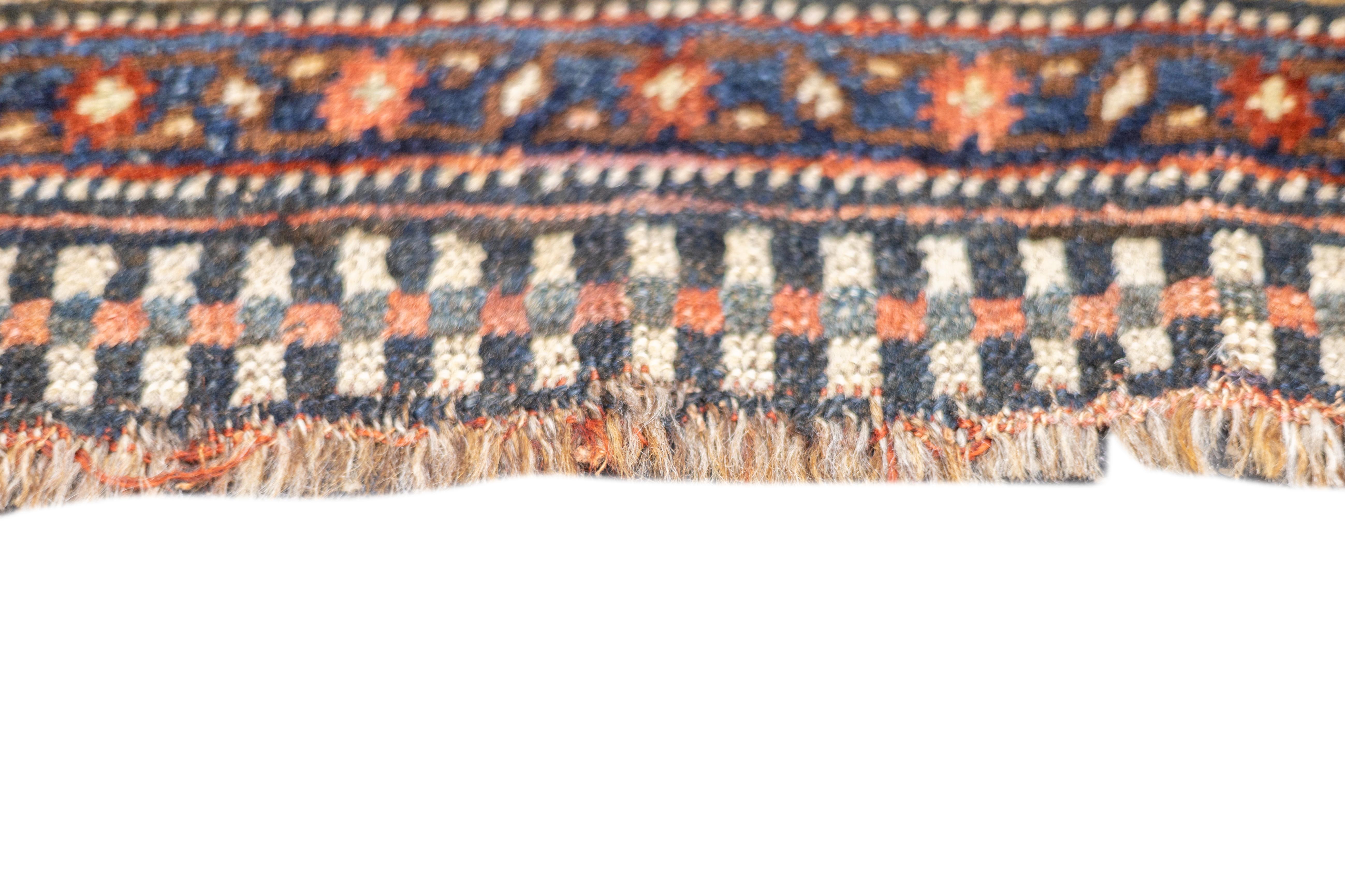 Wool Antique Persian Qashqai Rug 5'10'' x 8'2'' For Sale