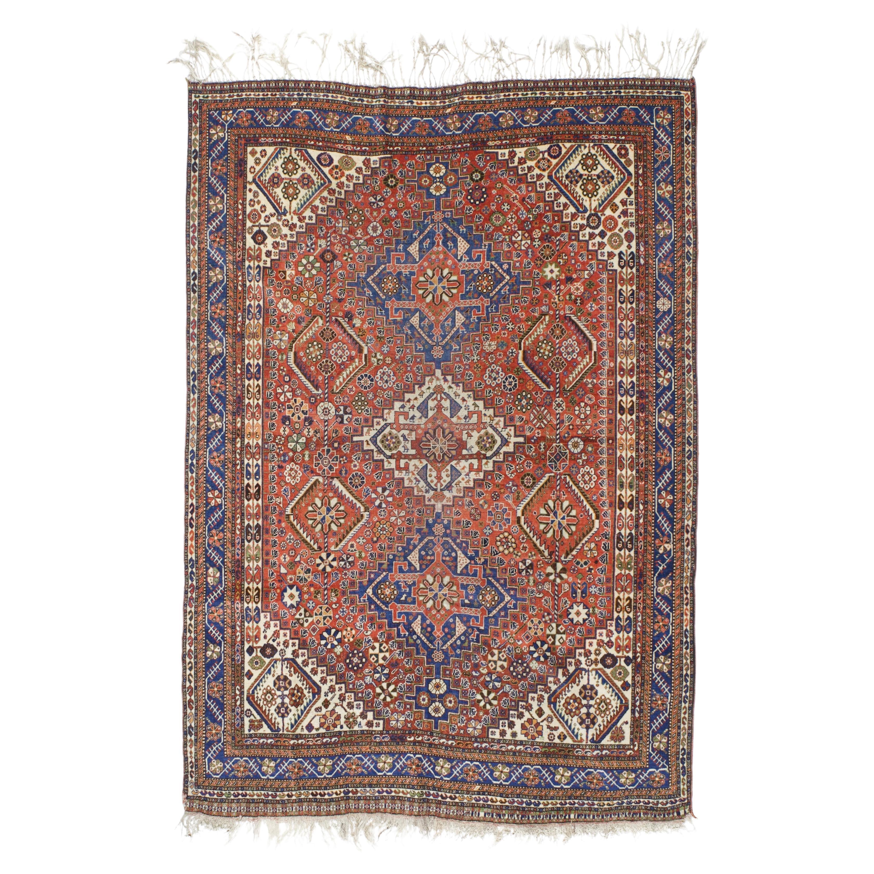 Antique Persian Qashqai Rug 5’10” x 8’4”