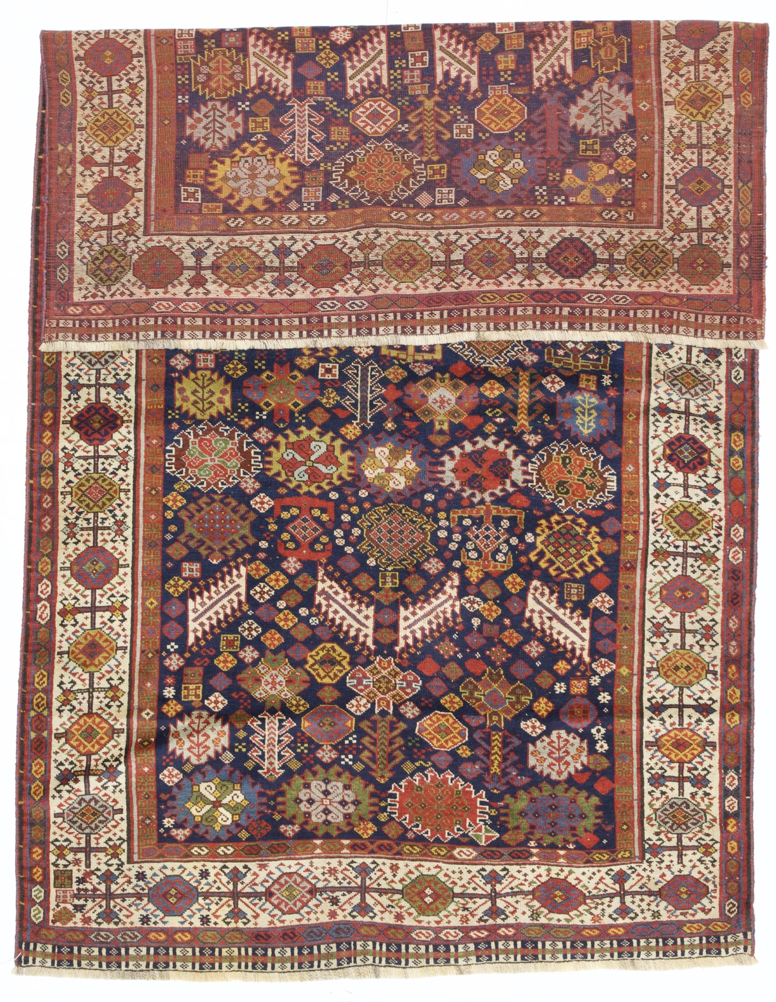 Antiker persischer Gaschgai-Teppich 5'3