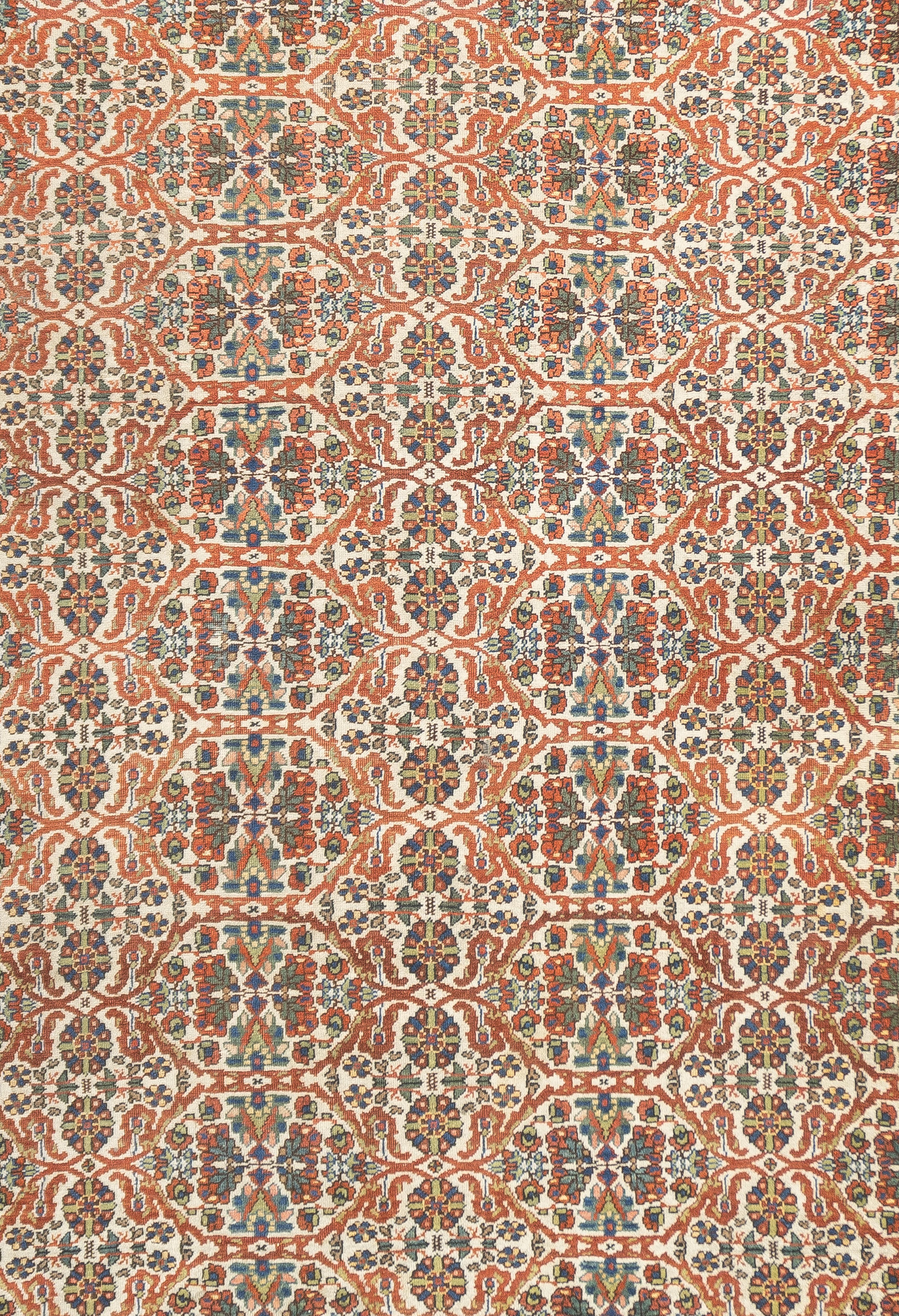 Noué à la main Tapis persan ancien Qashqai 6'11'' x 10'6'' en vente
