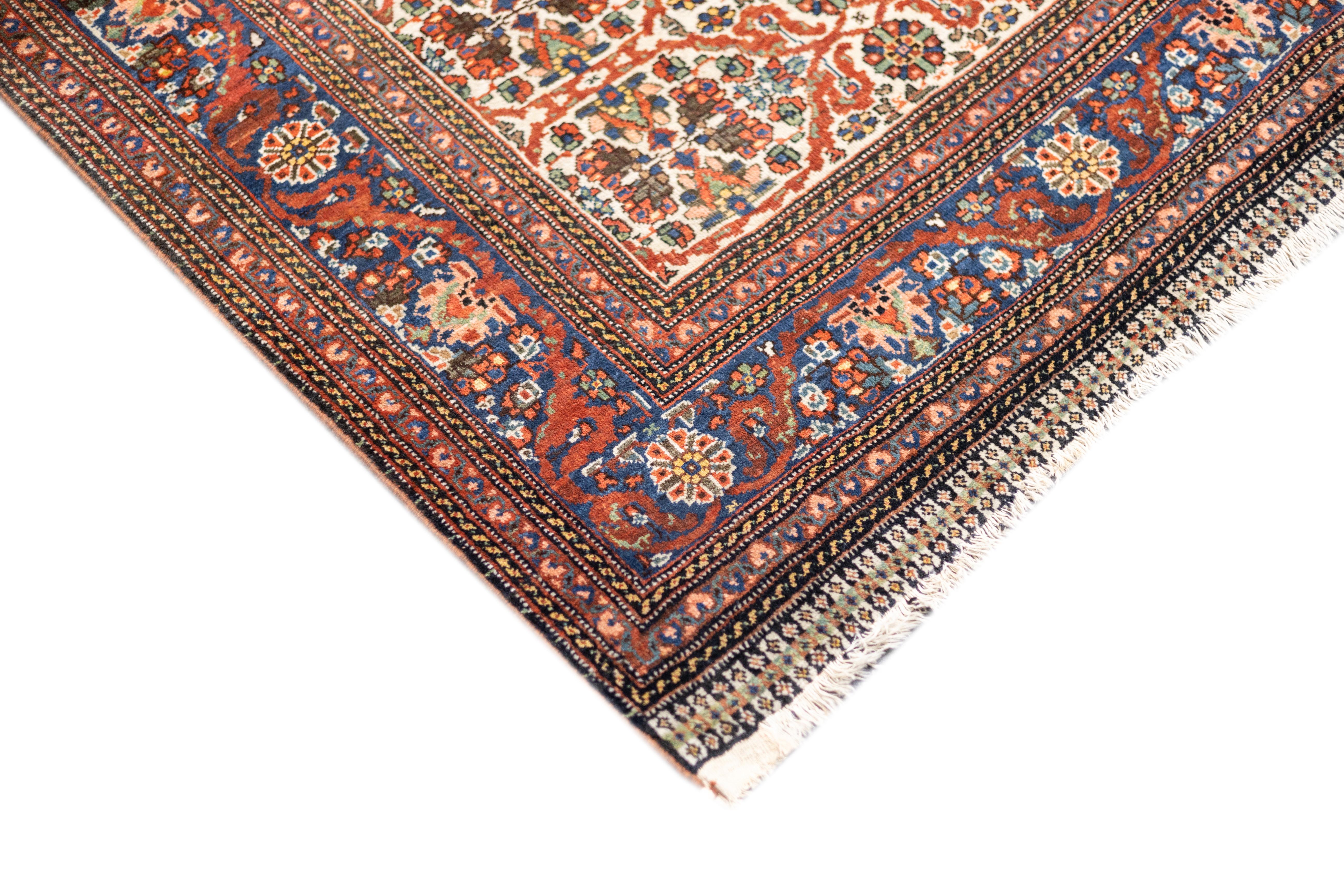 19th Century Antique Persian Qashqai Rug 6'11'' x 10'6'' For Sale