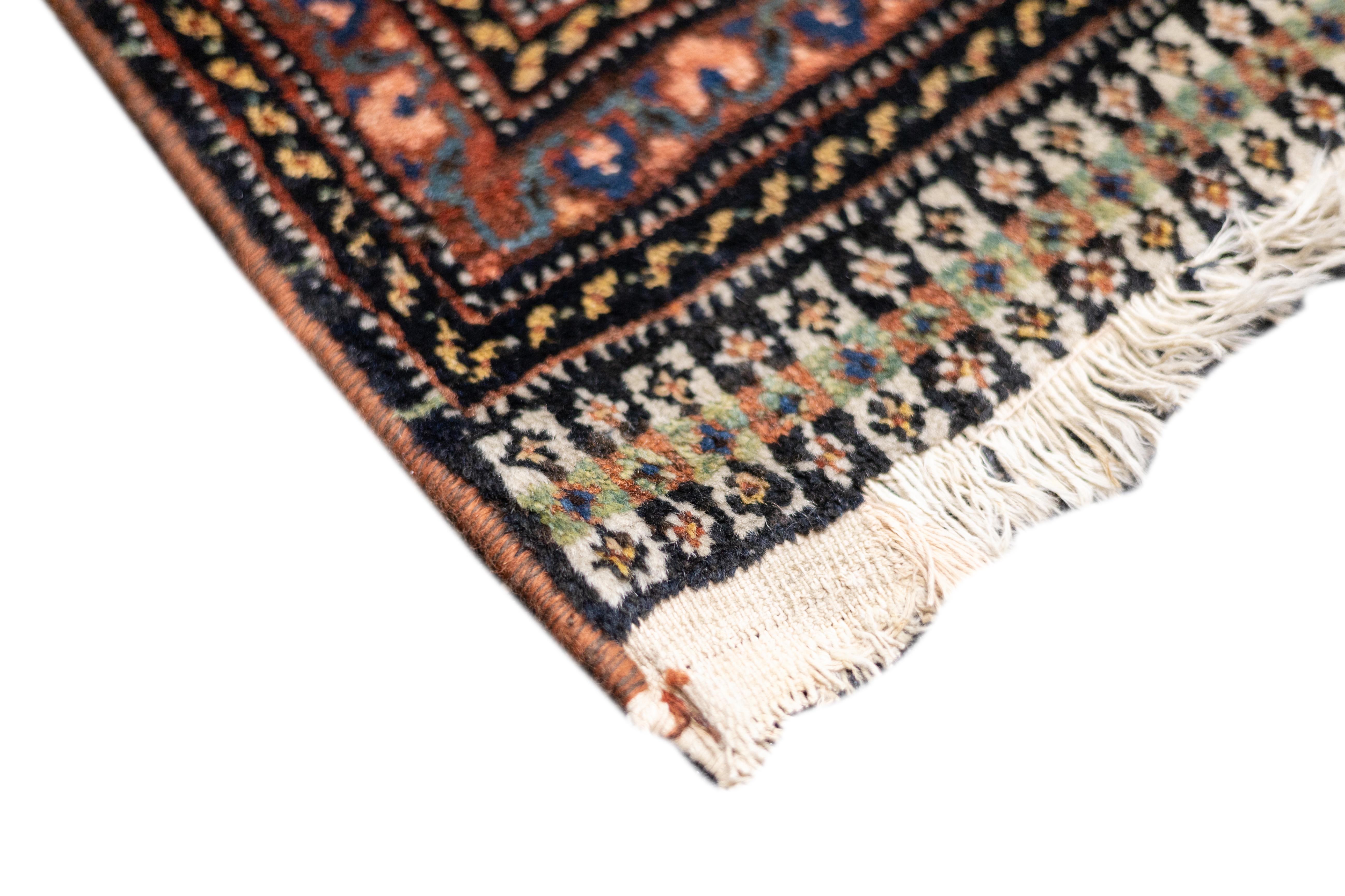 Wool Antique Persian Qashqai Rug 6'11'' x 10'6'' For Sale