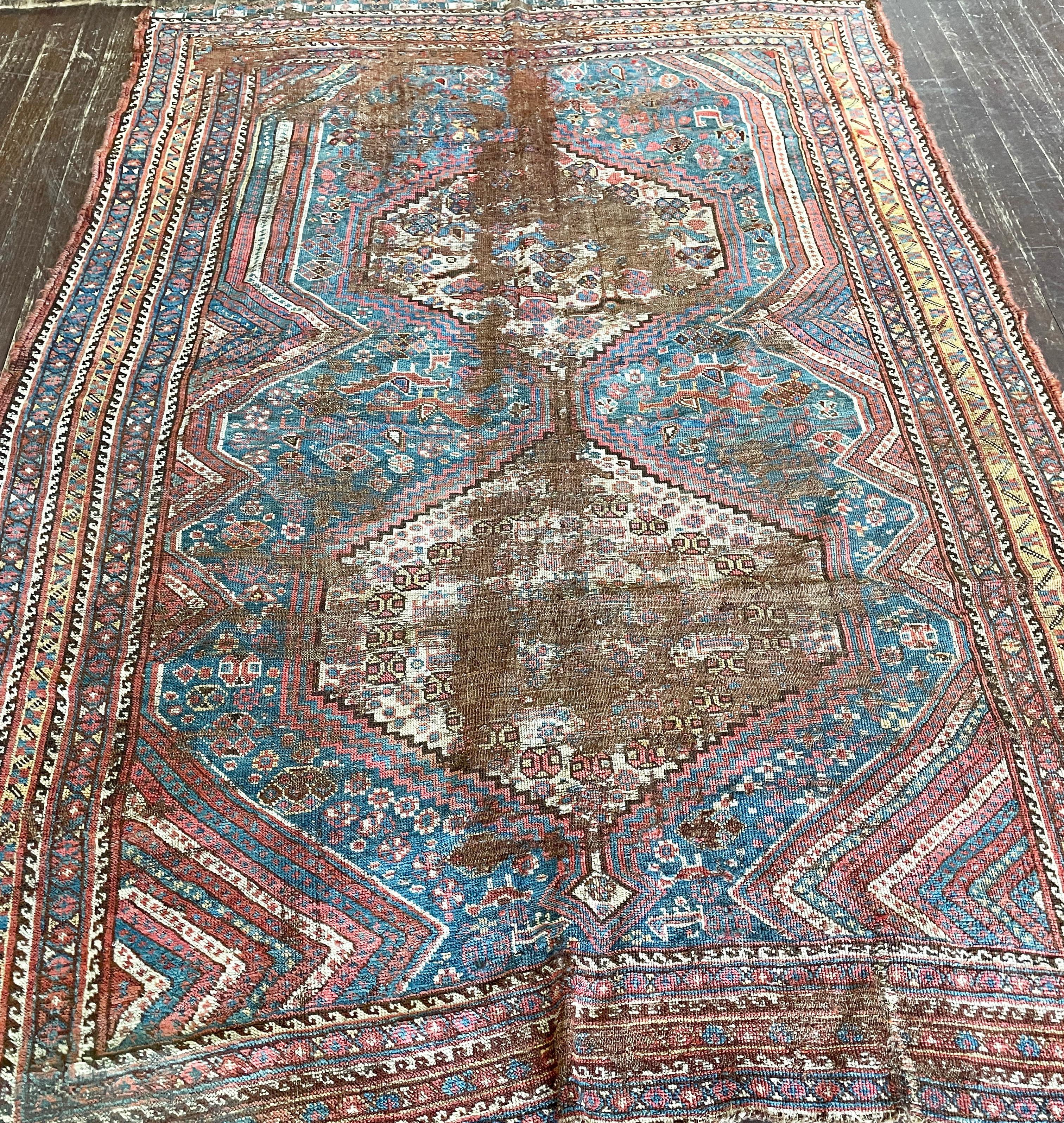 Antique Persian Qashqai Rug, As Is 3