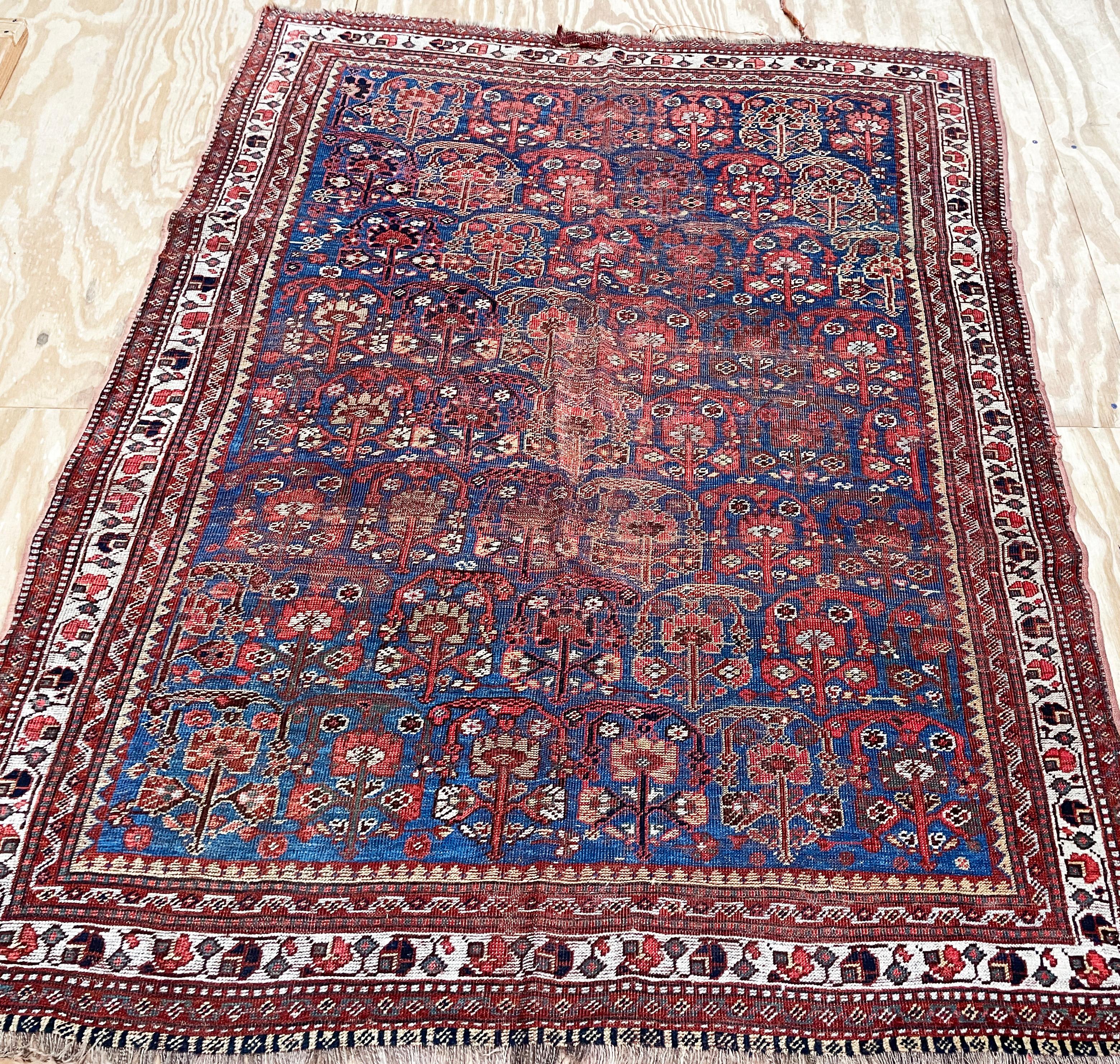Antiker persischer Gaschgai-Teppich, so wie er ist im Angebot 5