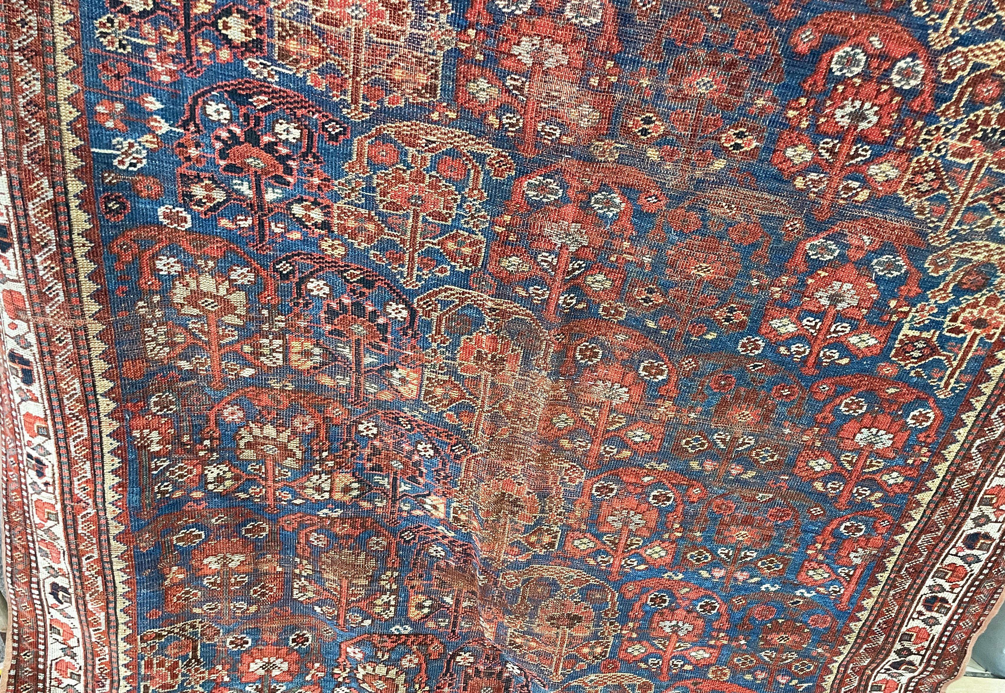 Hand-Knotted Antique Persian Qashqai Rug, As Is For Sale