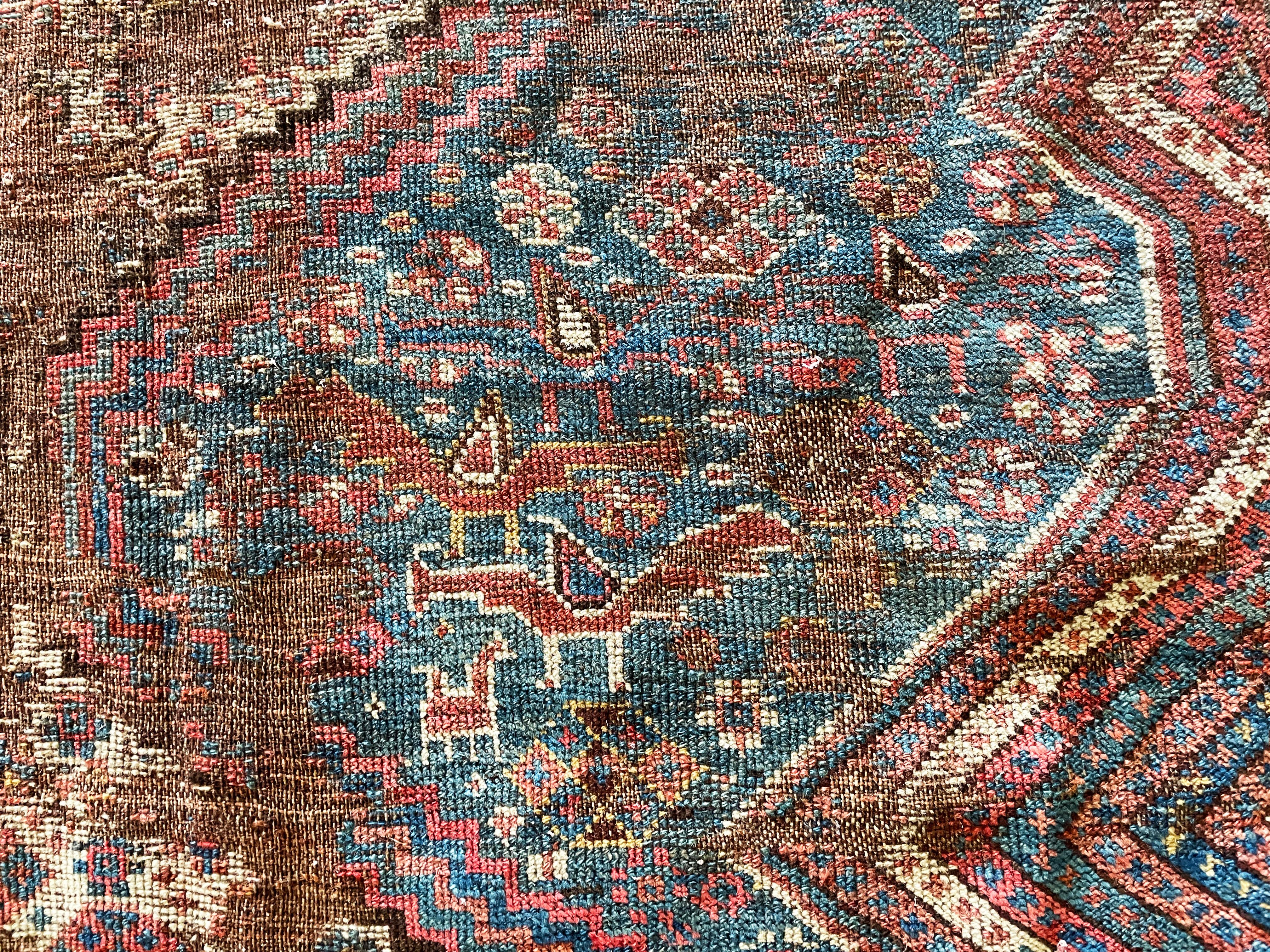 Antique Persian Qashqai Rug, As Is In Distressed Condition In Evanston, IL