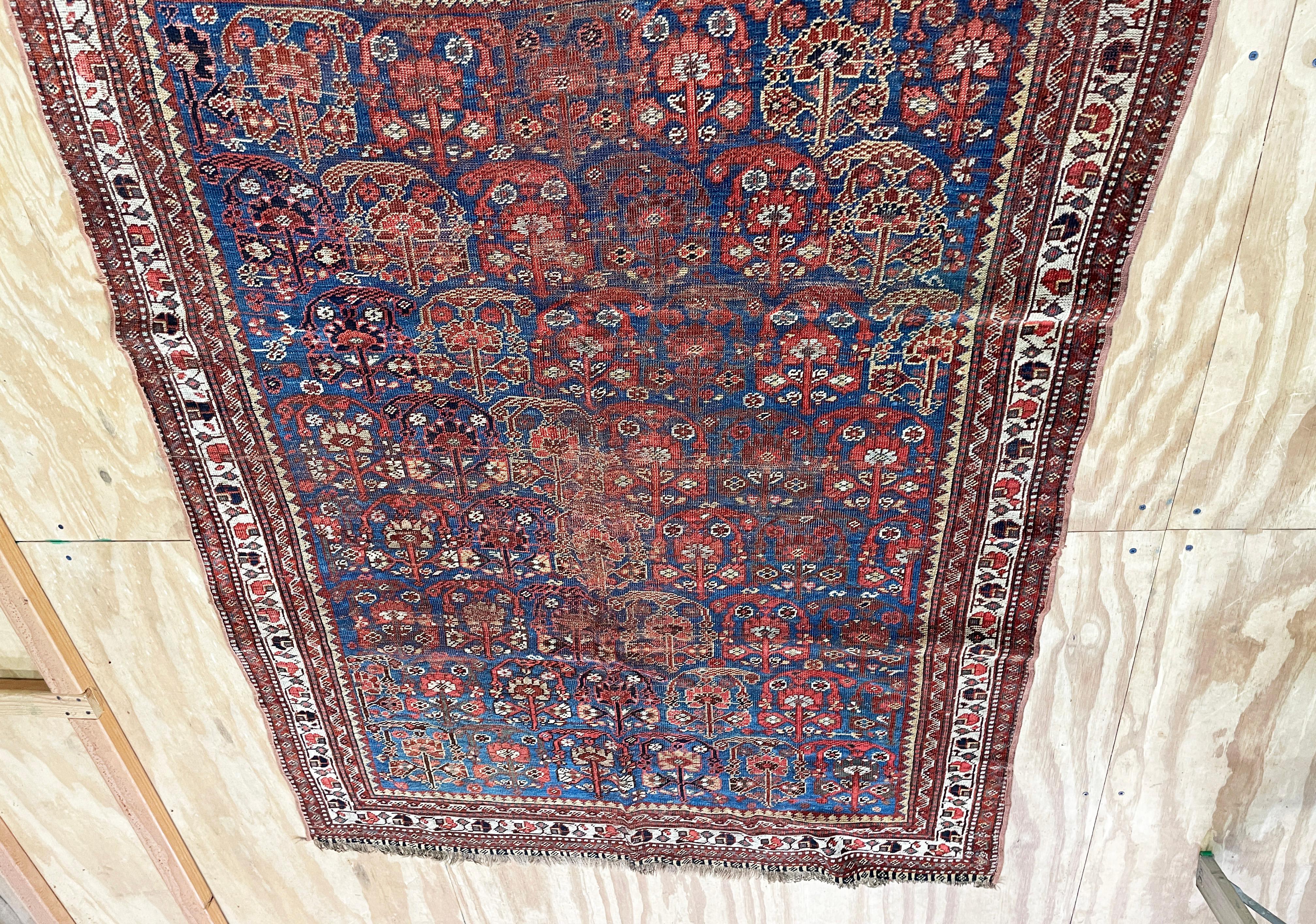 Wool Antique Persian Qashqai Rug, As Is For Sale