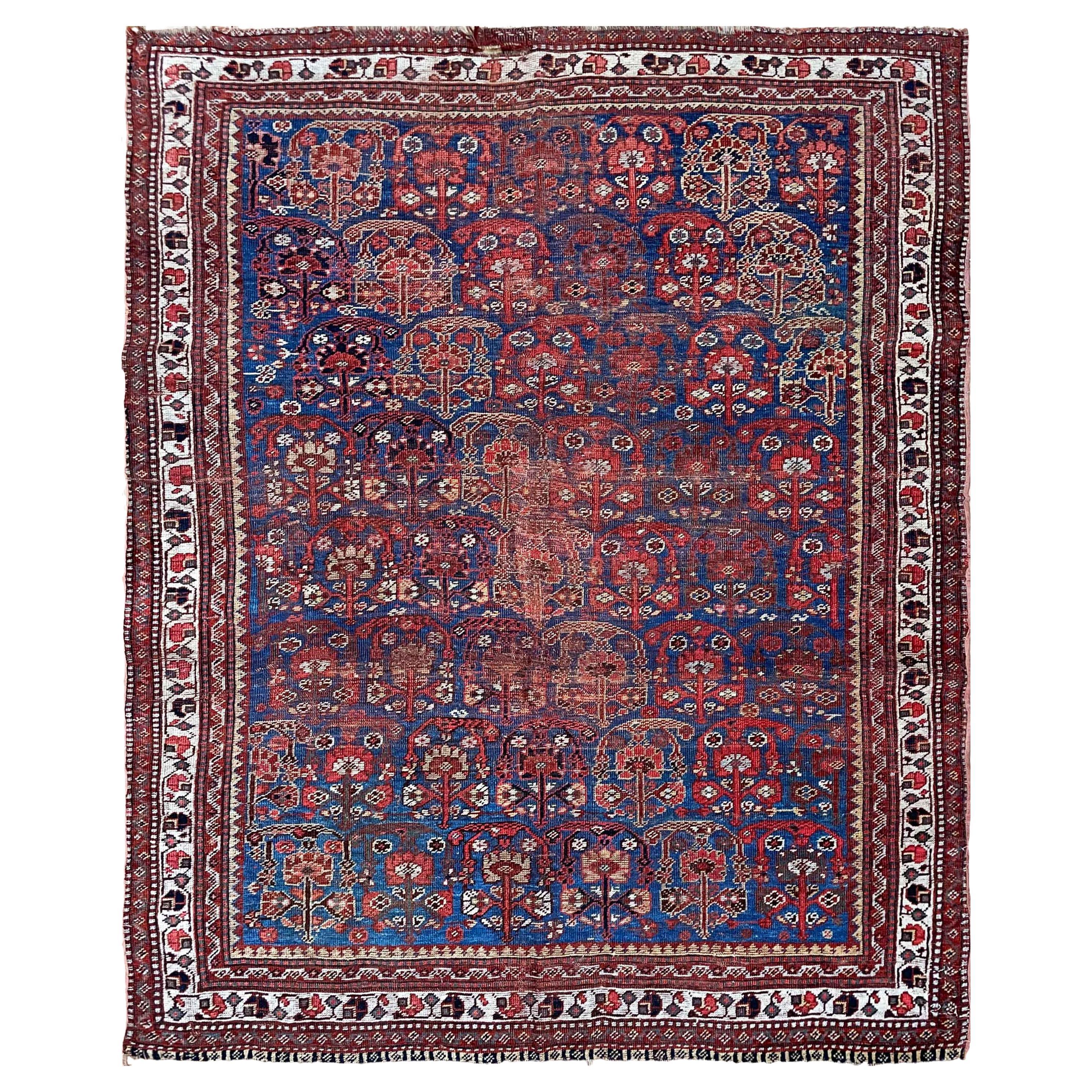 Antique Persian Qashqai Rug, As Is For Sale