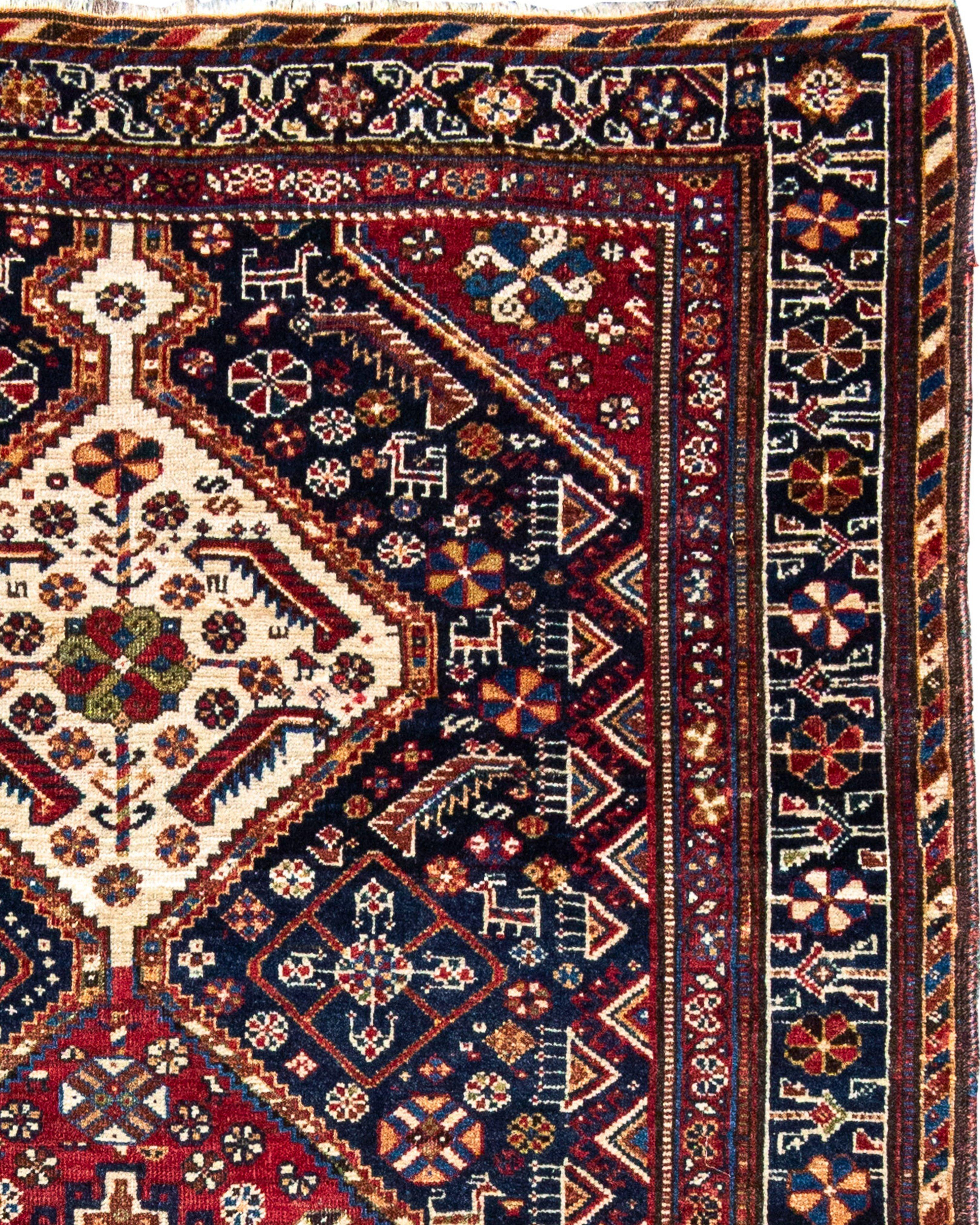 Hand-Woven Antique Persian Qashqai Rug, c. 1900 For Sale