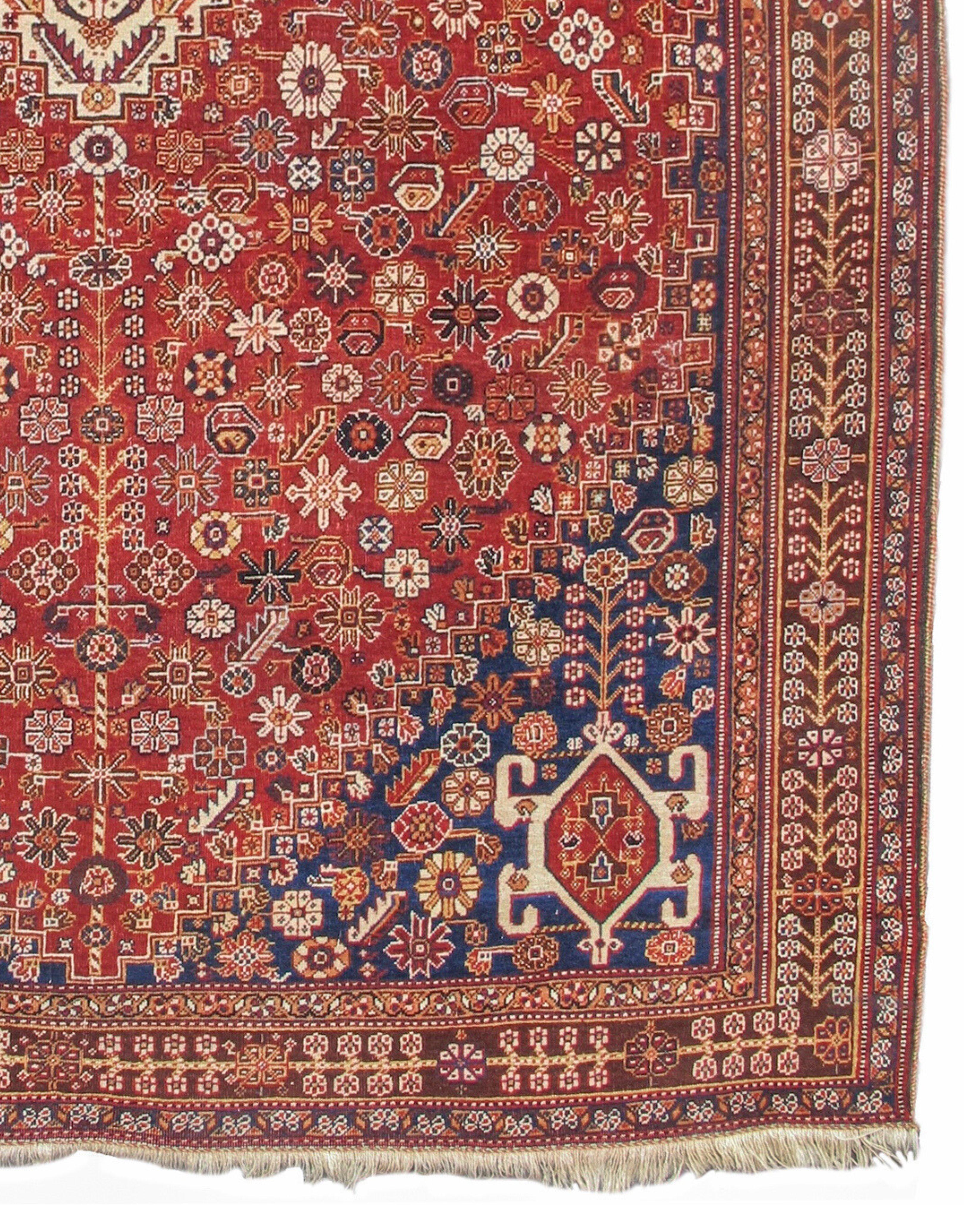 19th Century Antique Persian Qashqai Rug, c. 1900 For Sale