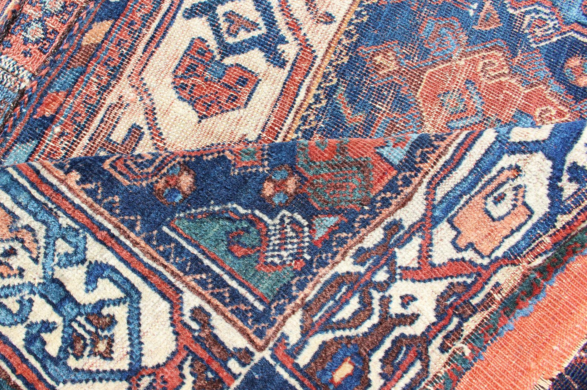 Hand-Knotted Antique Persian Qashqai Rug