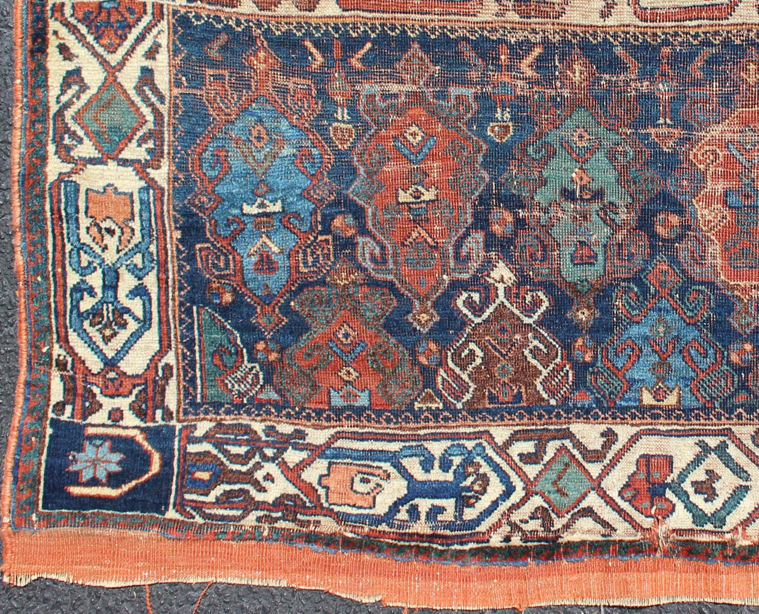 Wool Antique Persian Qashqai Rug
