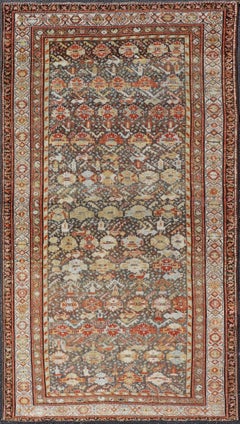 Antique Persian Qashqai Rug with Tribal Patterns Warm Earthy Tones 5'0 x 8'10