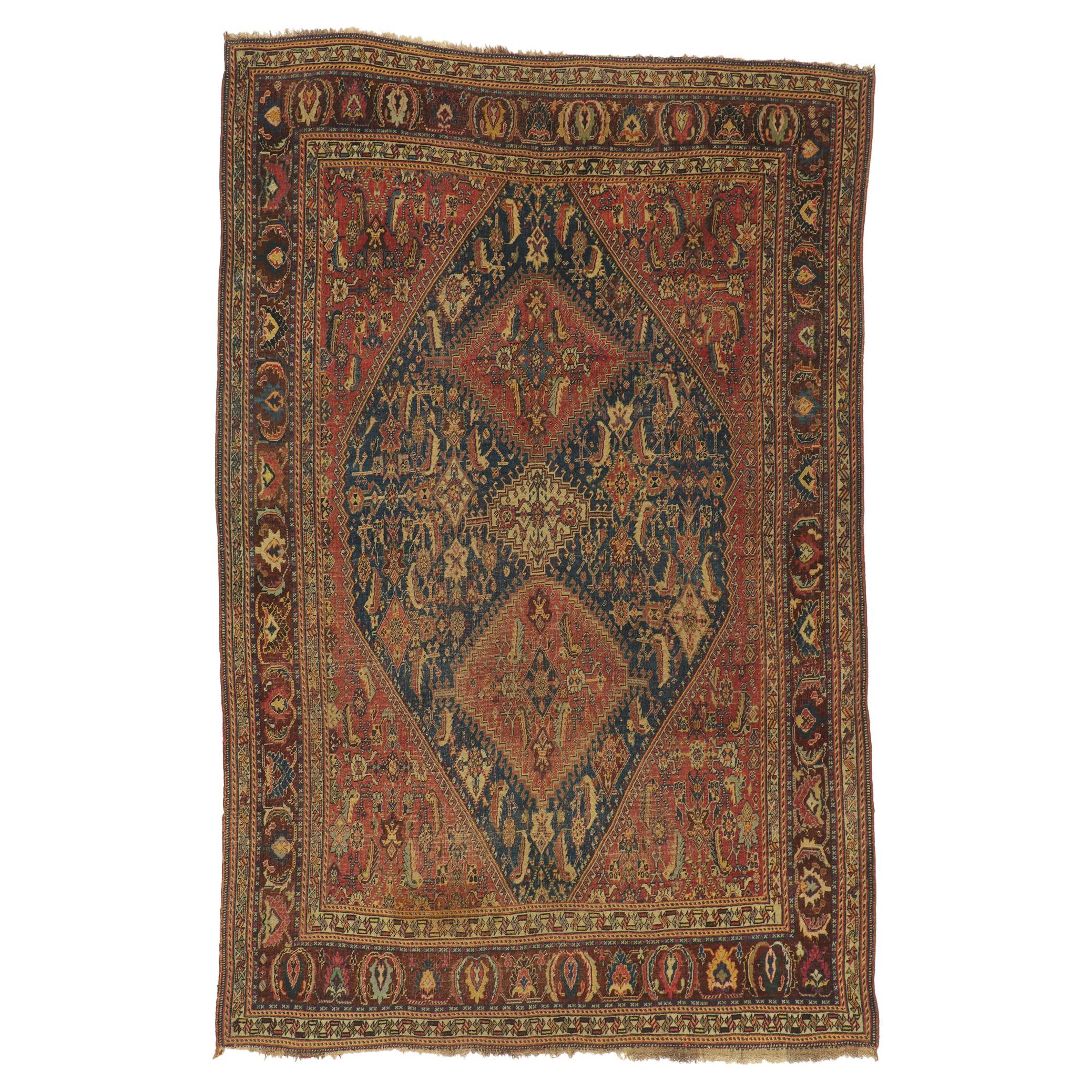 Late 19th Century Antique Persian Qashqai Rug