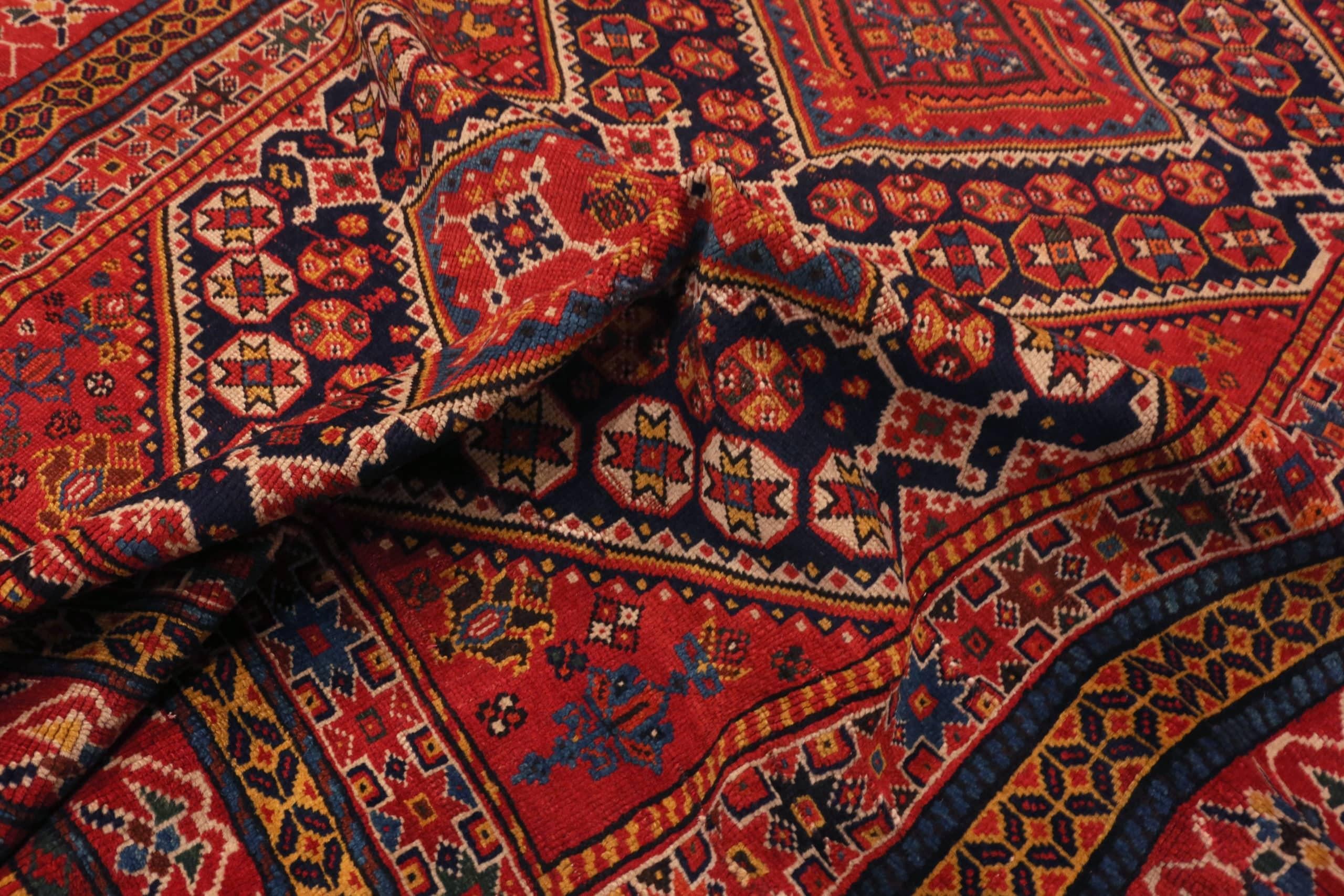 Tribal Antique Persian Qashqai Runner. Size: 4 ft 1 in x 14 ft 3 in For Sale